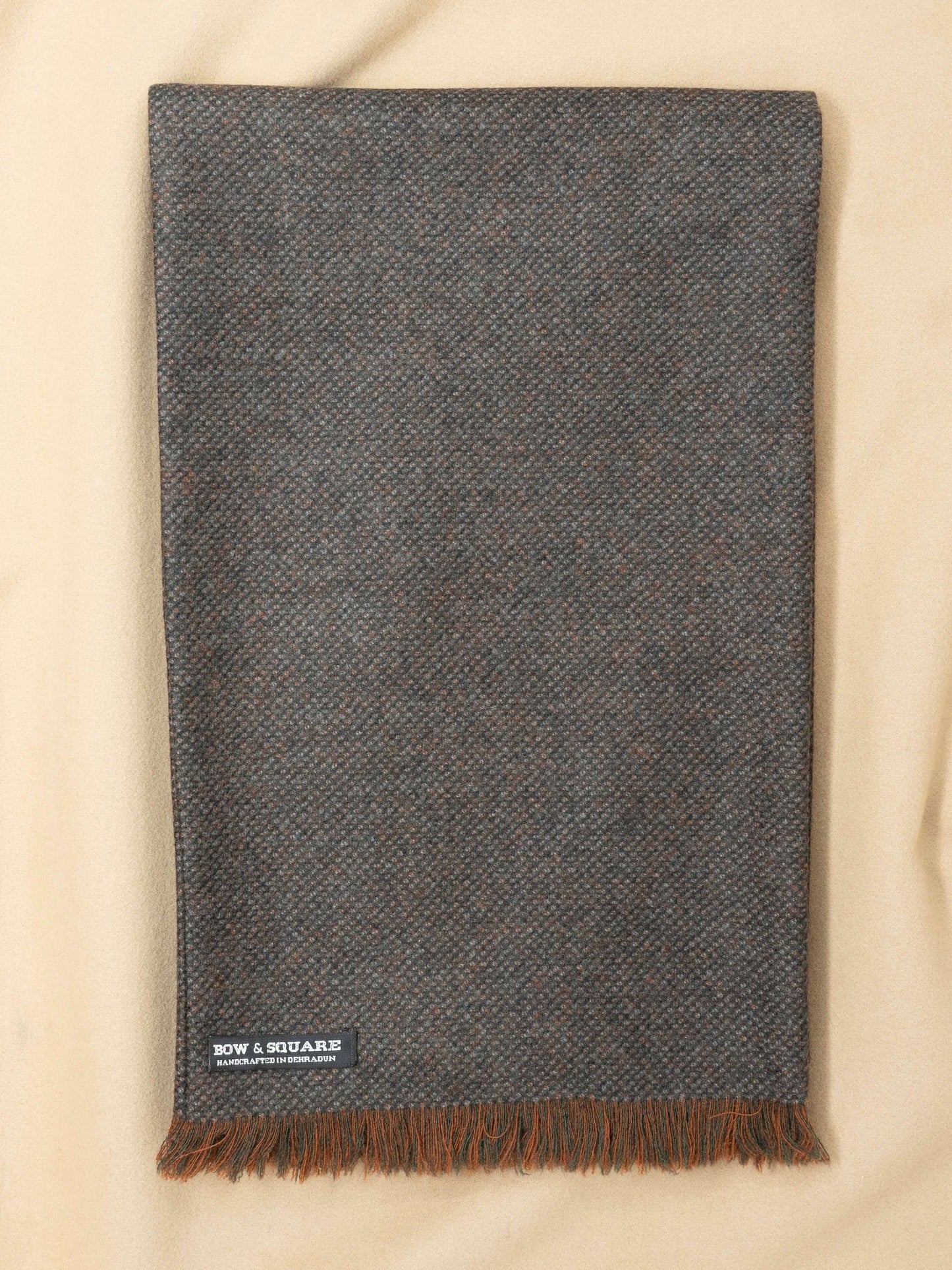 Cedar Brown Barleycorn Tweed Scarf