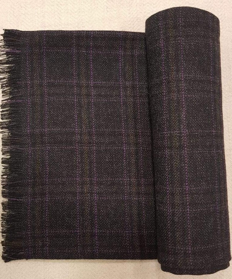 Charcoal Plaid Tweed Scarf