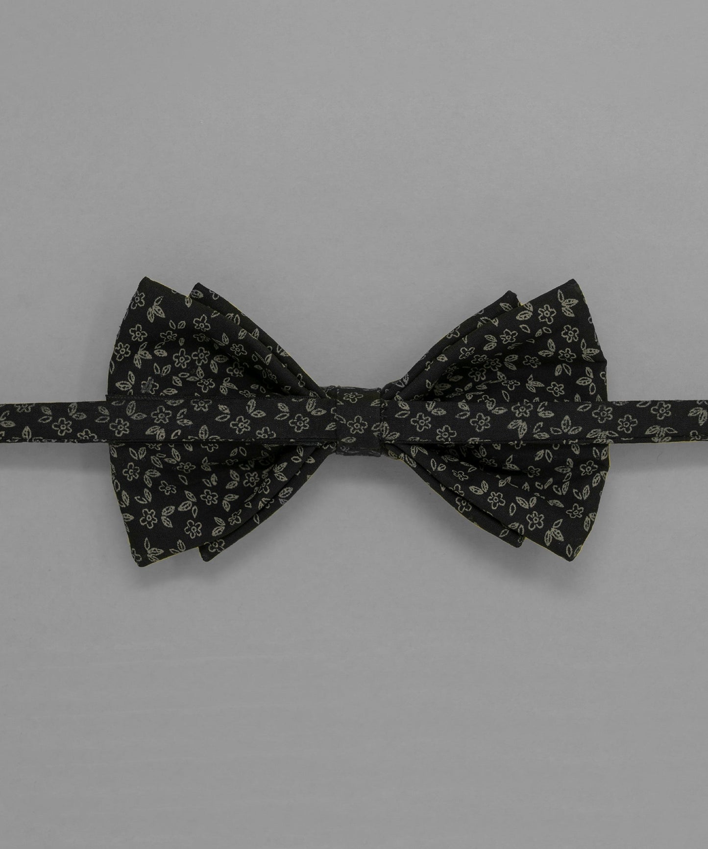 Monochrome Black Floral Bowtie