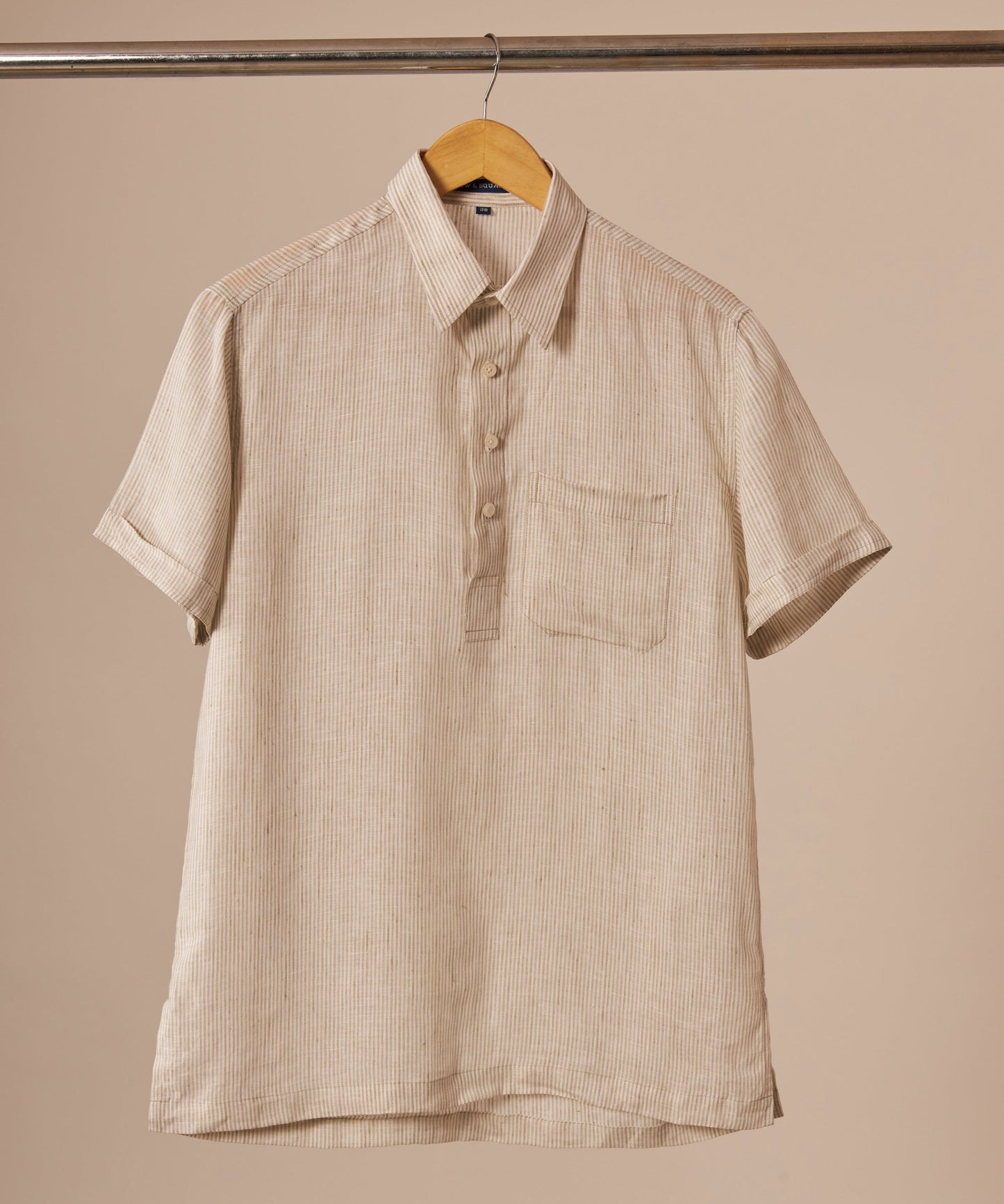 Ecru Striped Popover