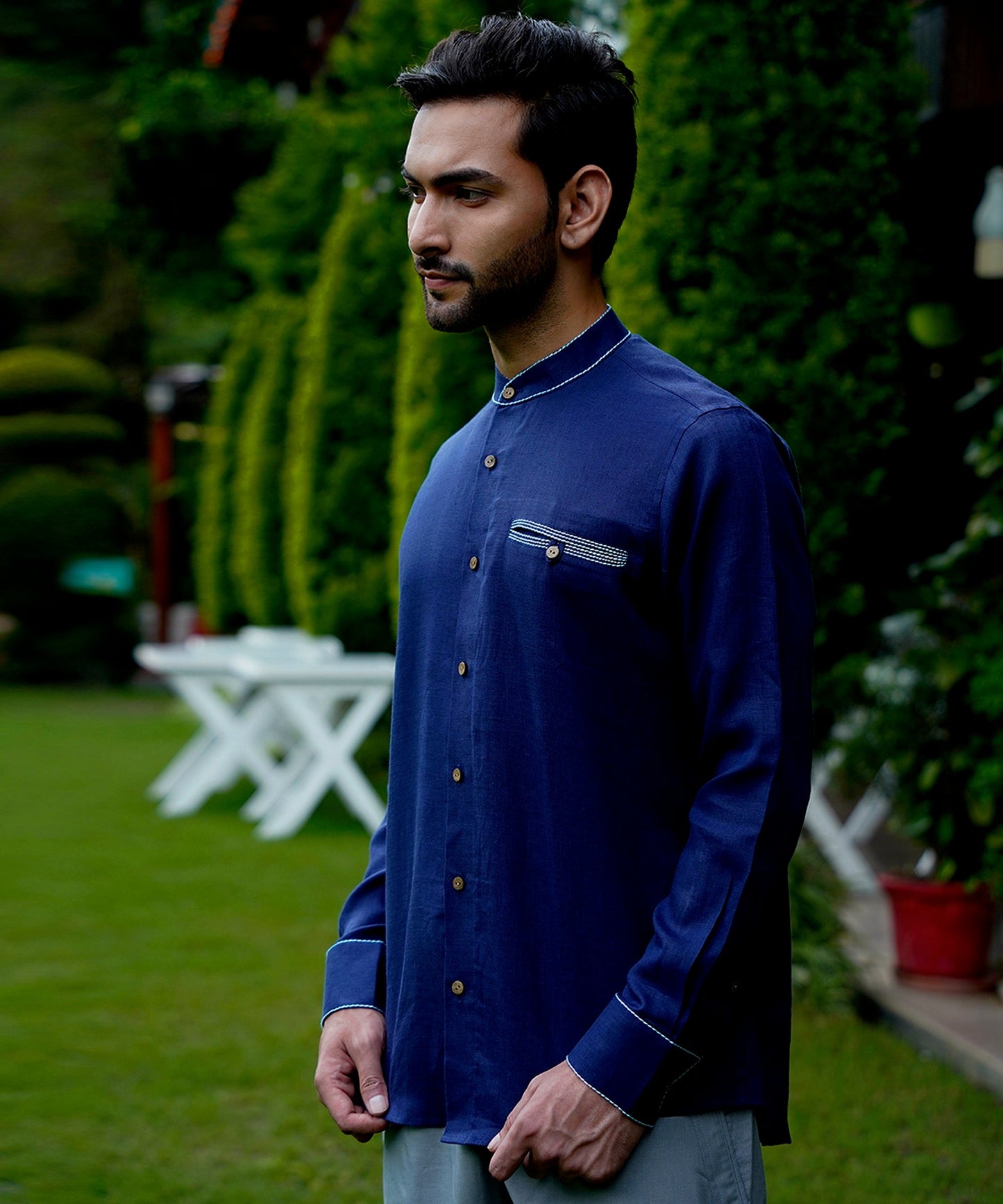 Egyptian Blue Linen Shirt