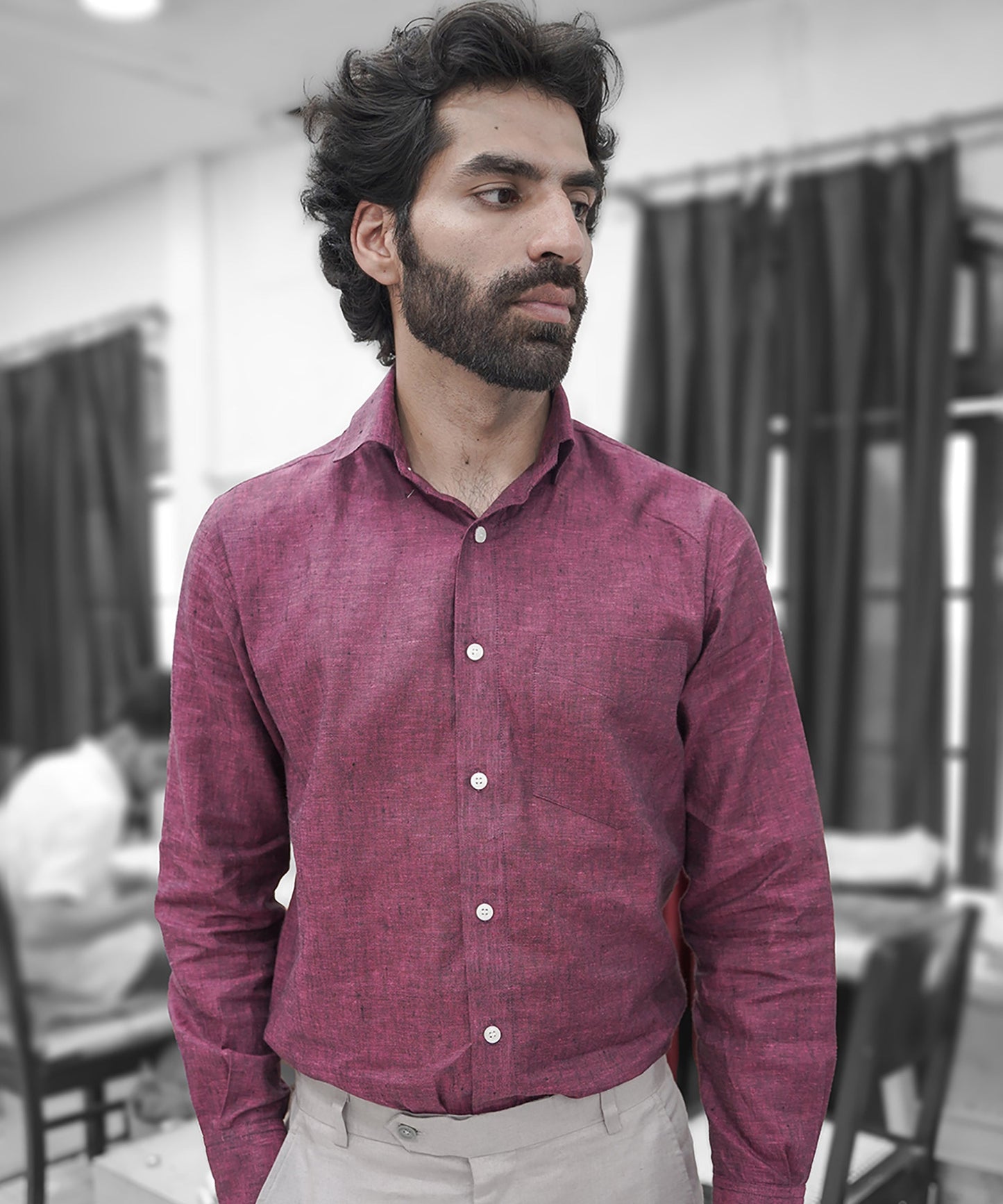 Deep Fuchsia Linen