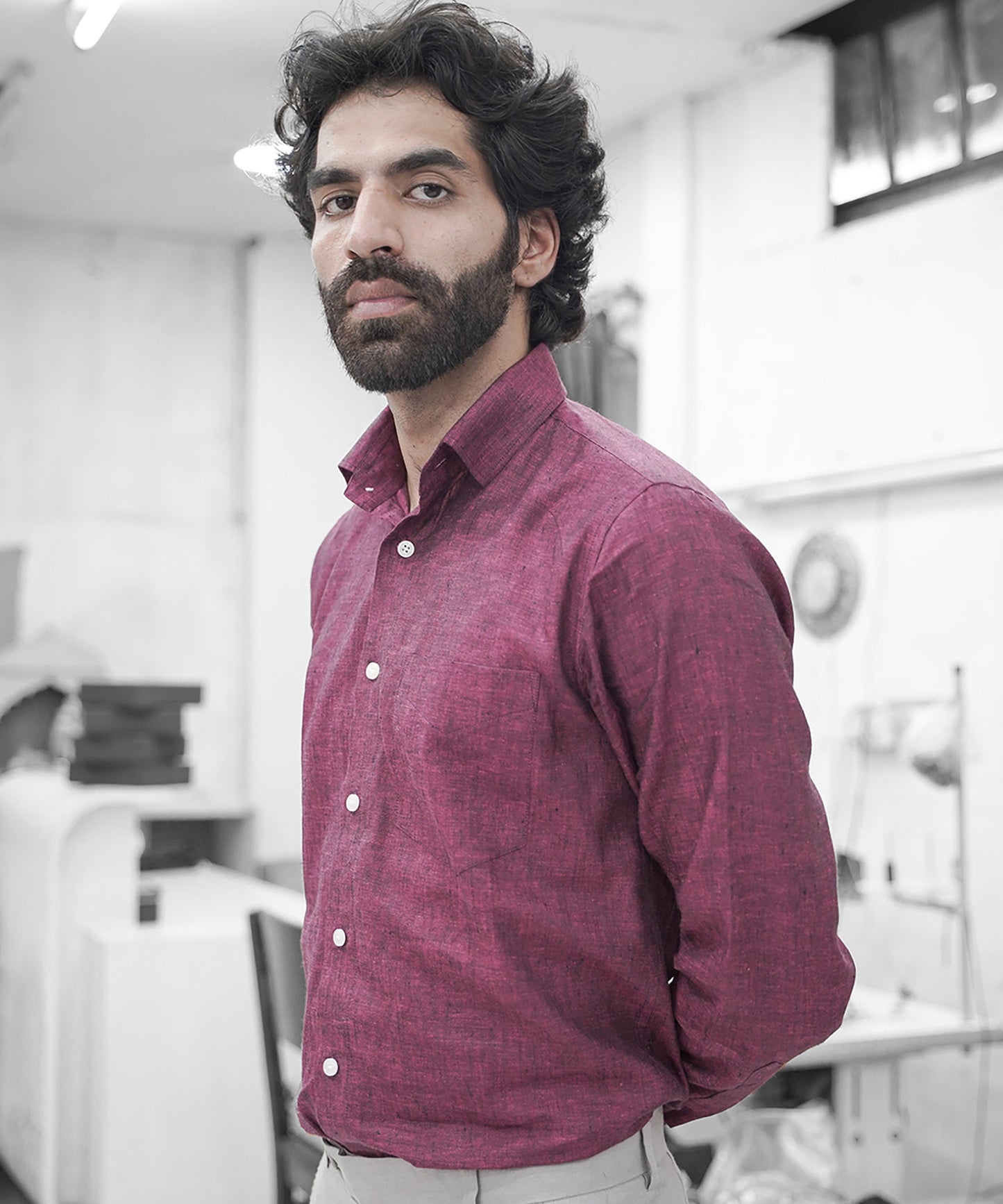 Deep Fuchsia Linen