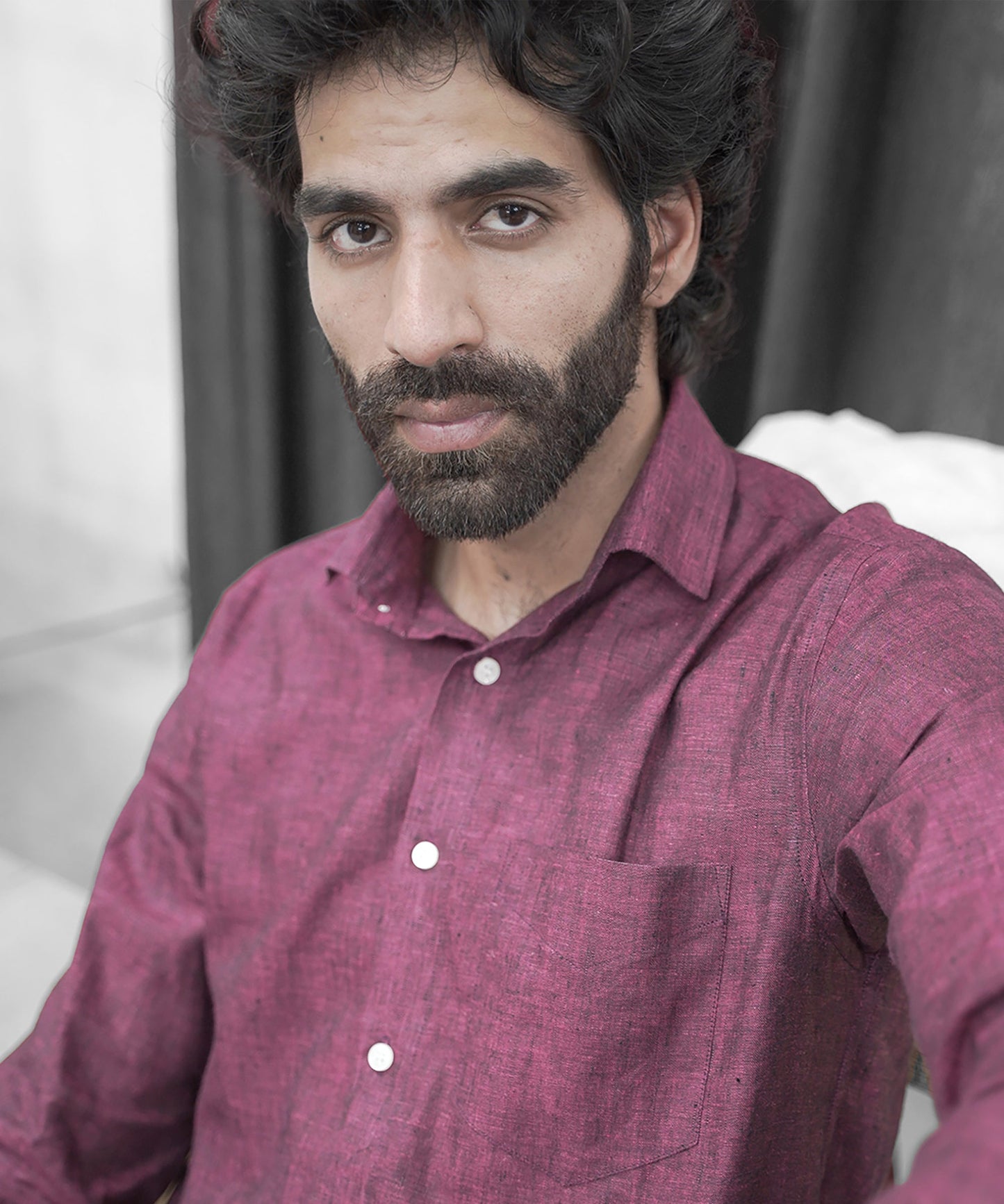 Deep Fuchsia Linen