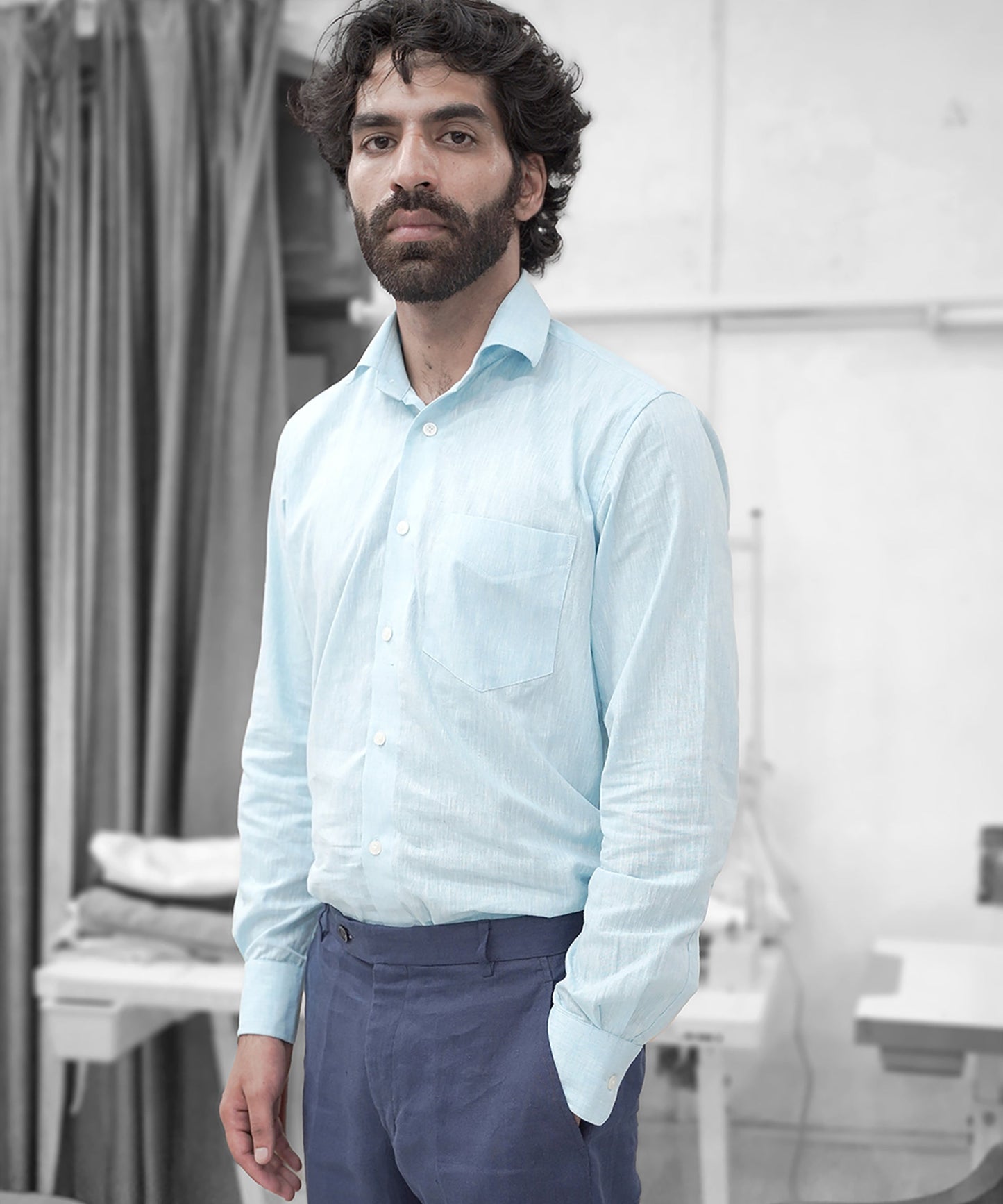 Powder Blue Linen