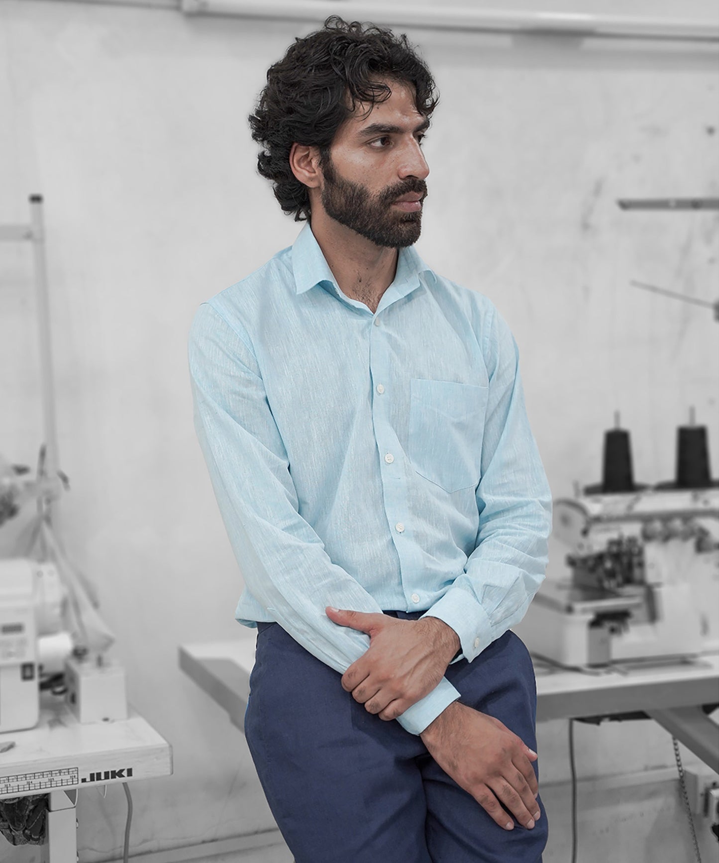 Powder Blue Linen
