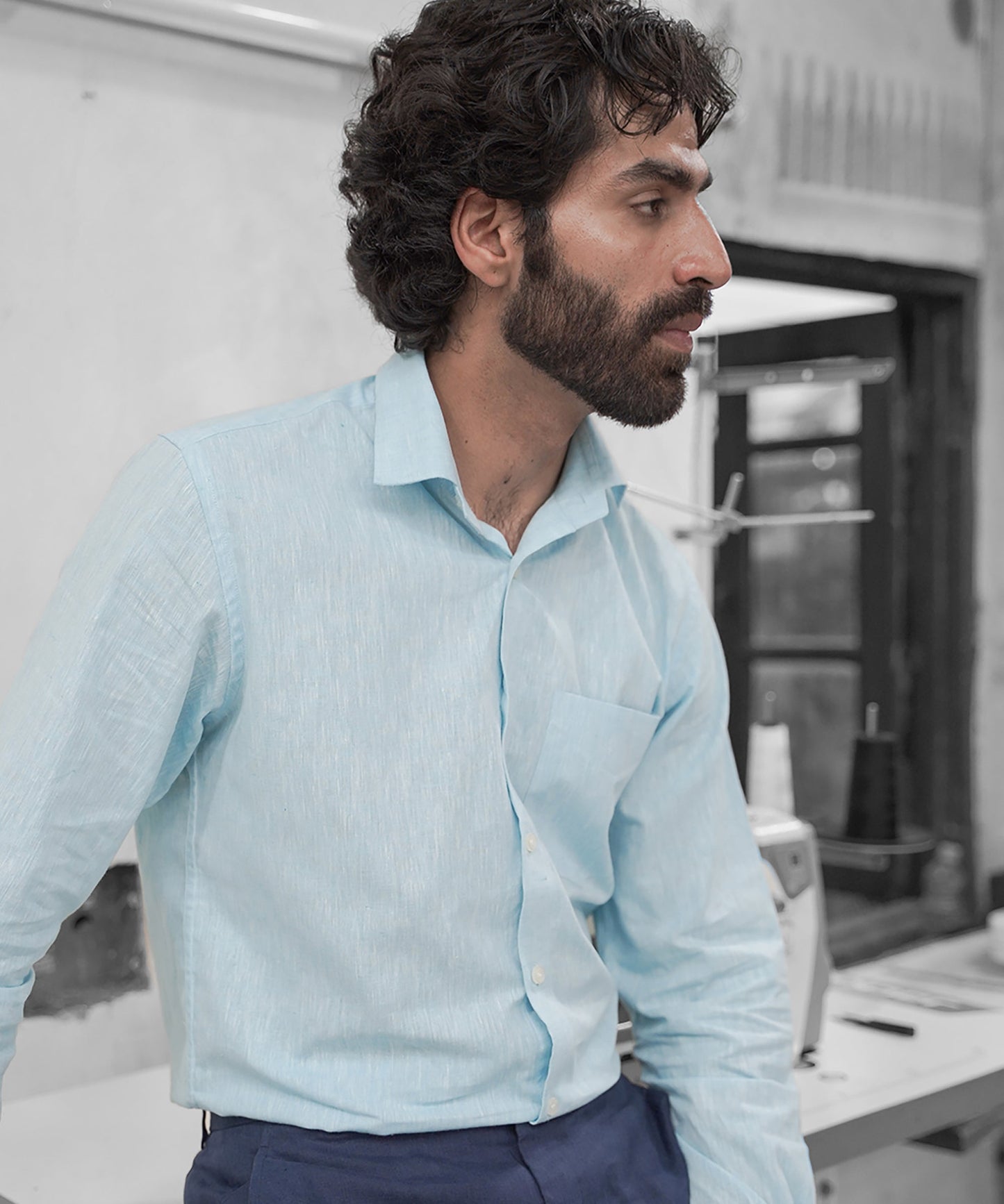 Powder Blue Linen