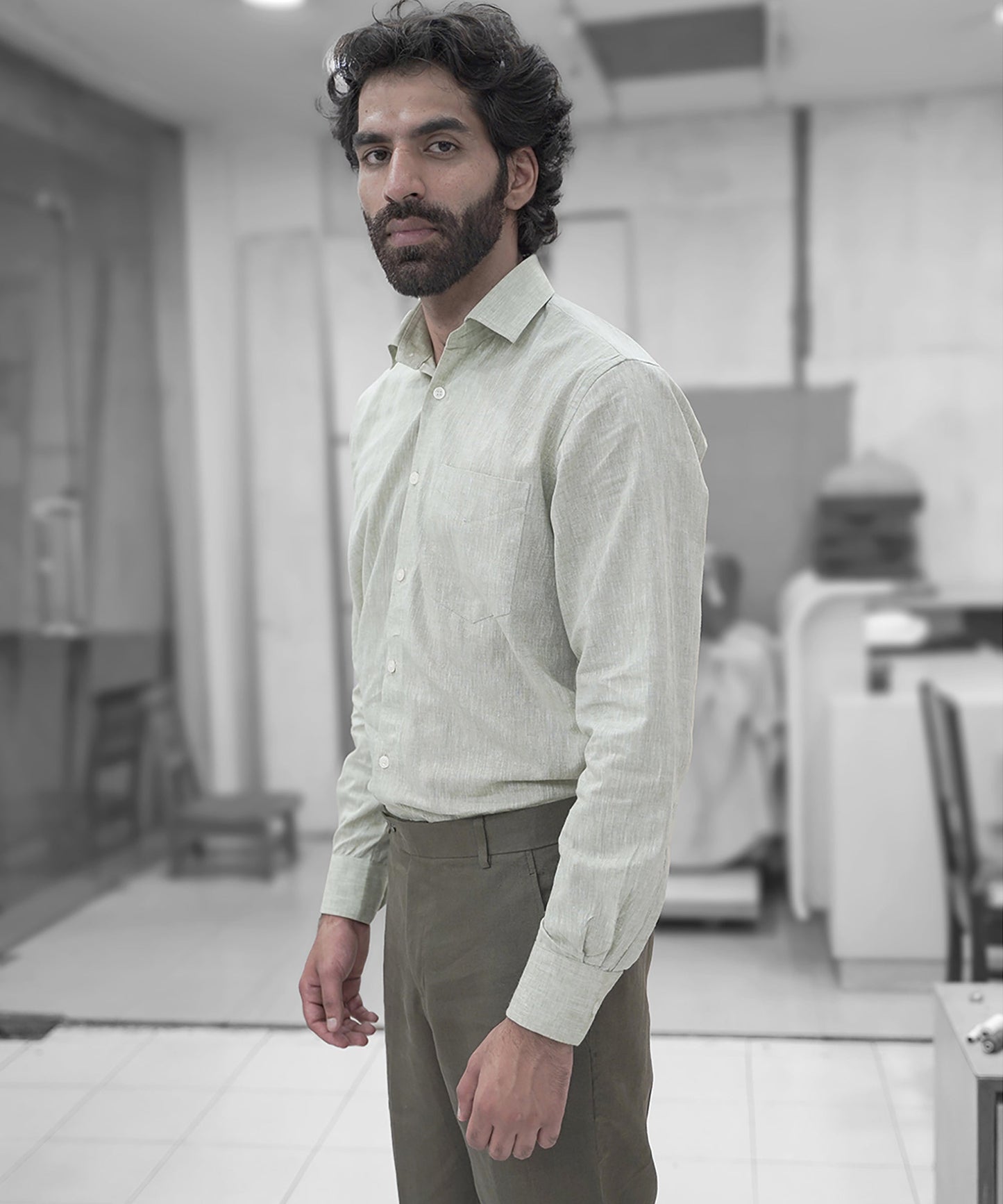 Pista Green Linen