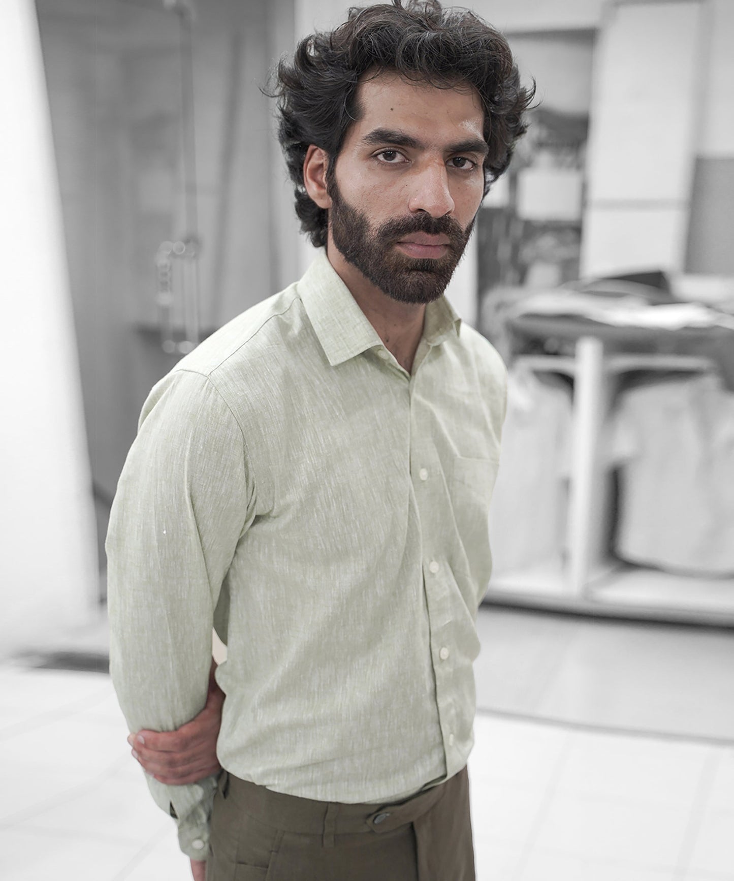 Pista Green Linen