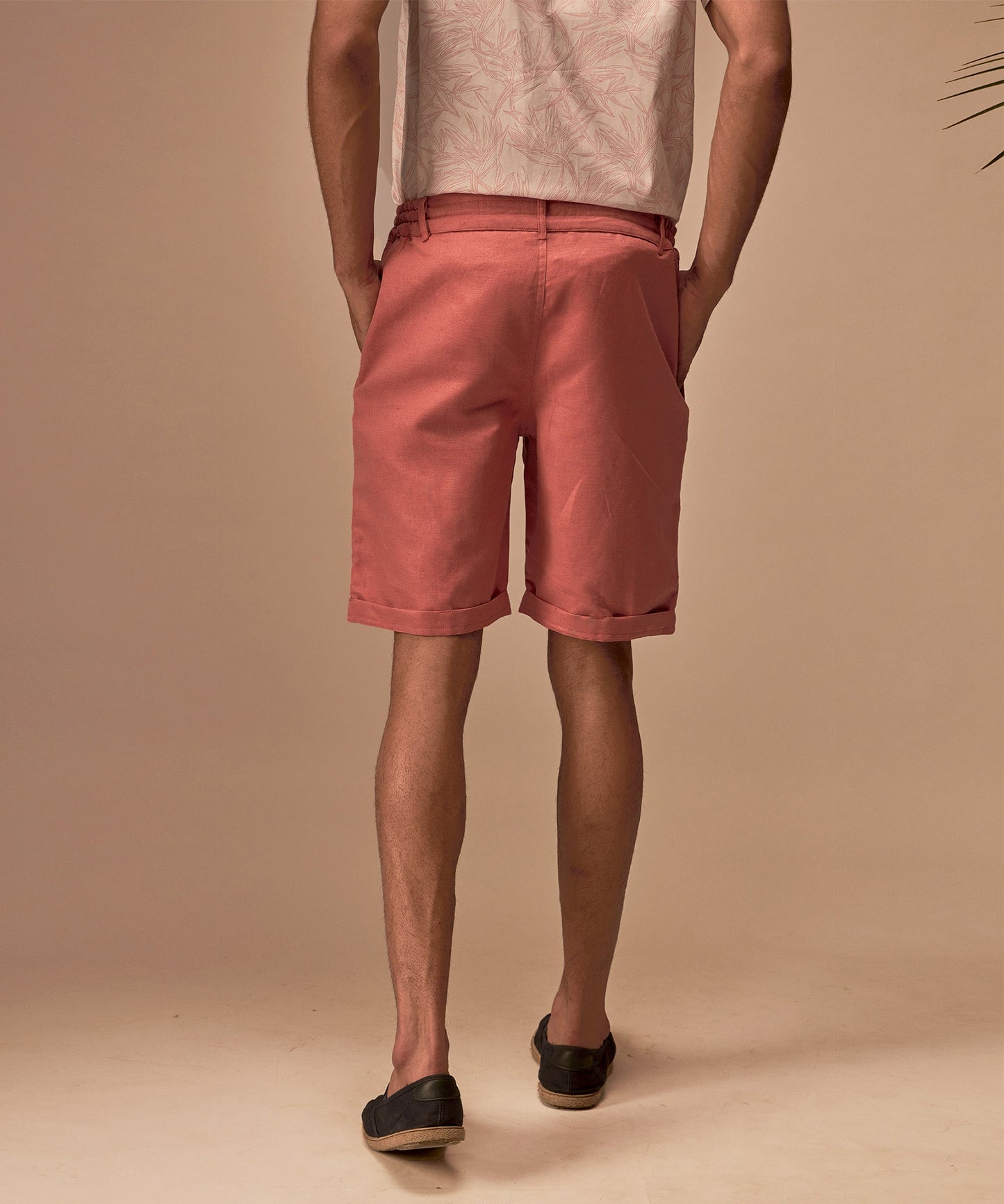 Salmon Linen Shorts