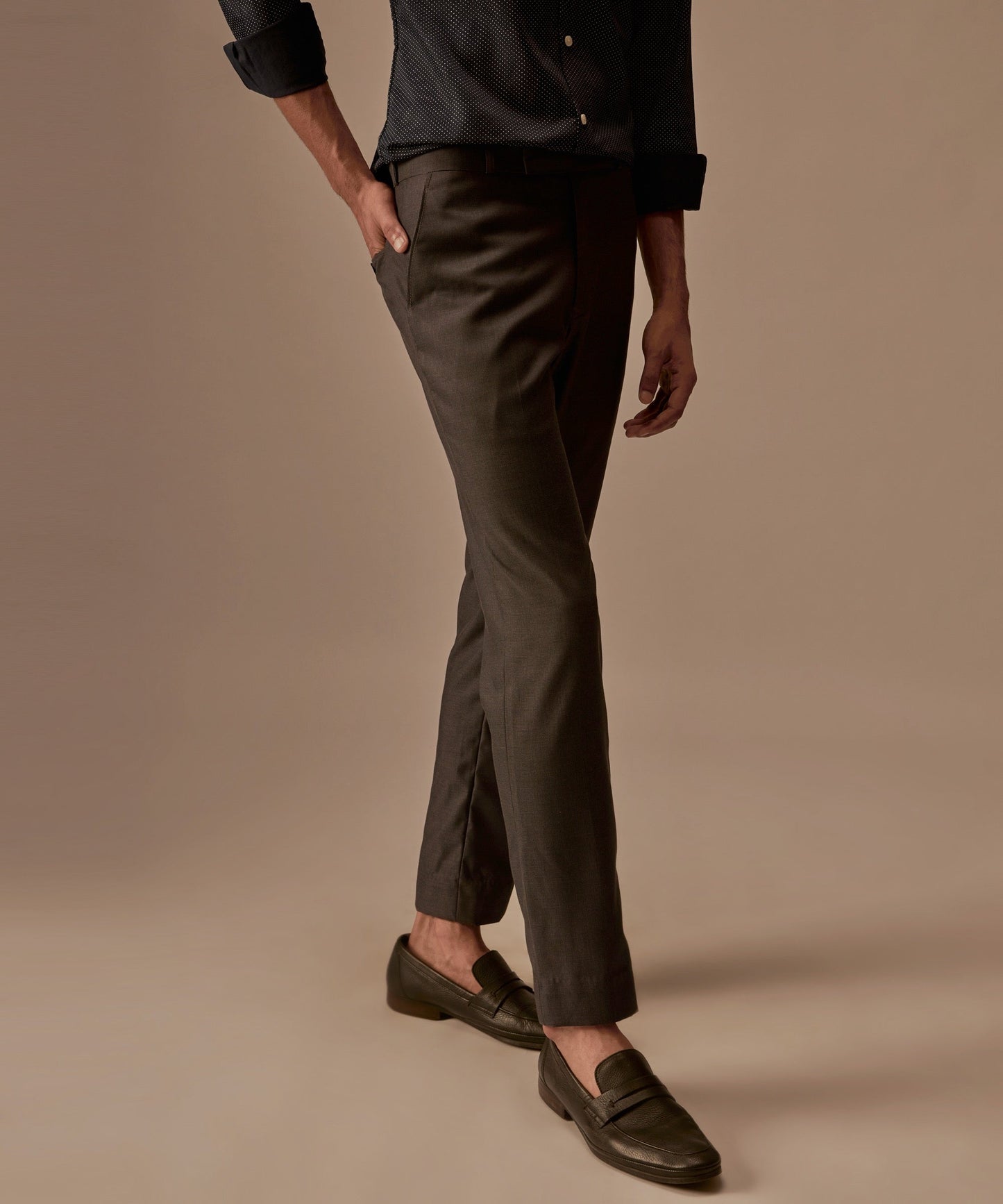 Charcoal Patterned Dress Pants
