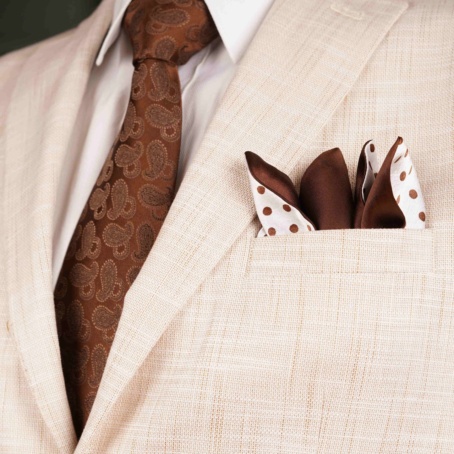 Town Hall Polka Dot White Pocket Square
