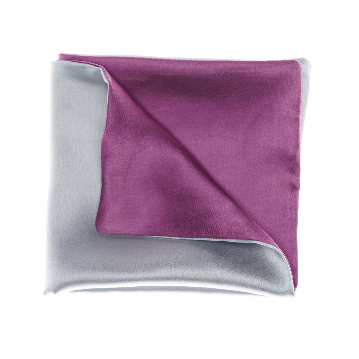 Regal Silver - Purple Pocket Square