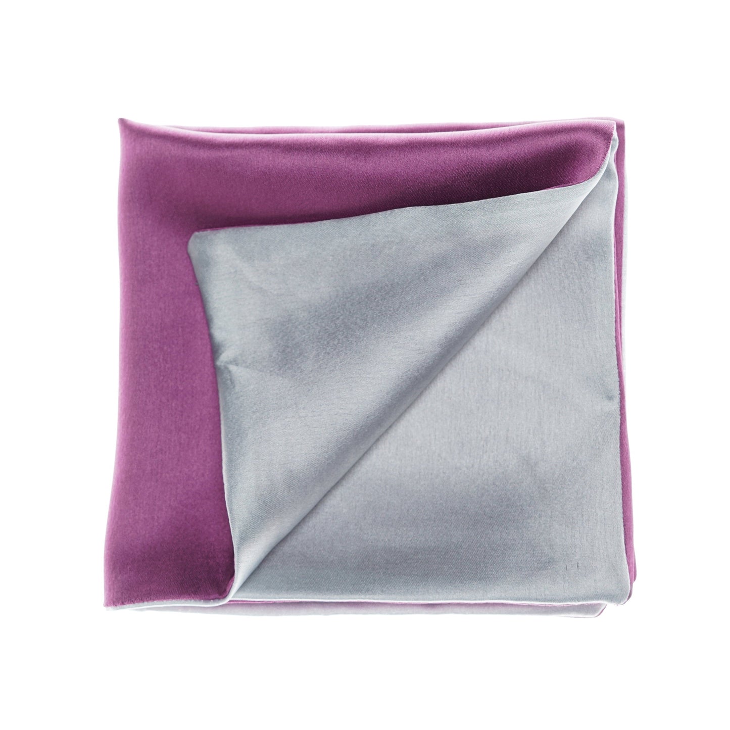 Regal Silver - Purple Pocket Square