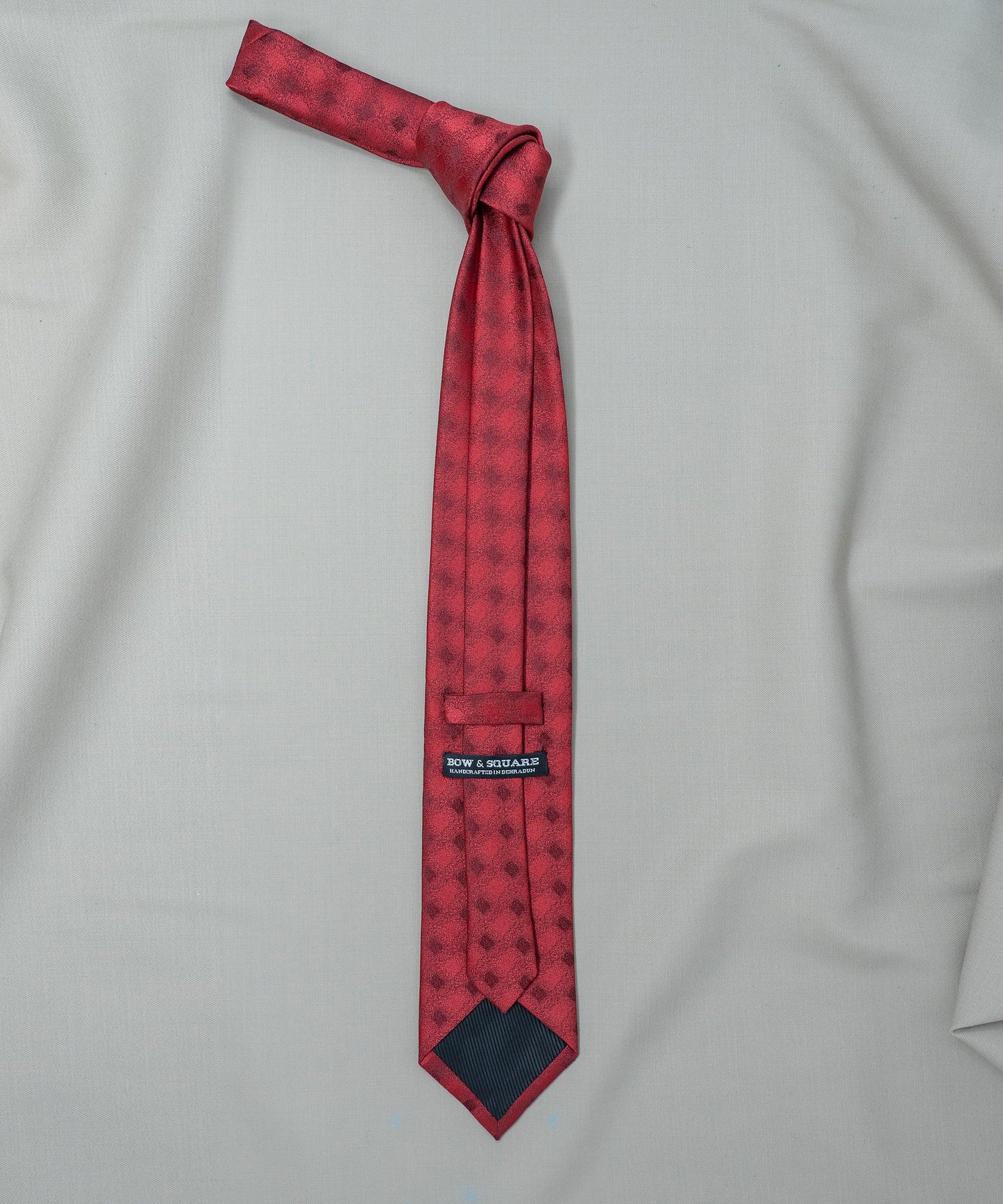 After 8 Red Geometric Necktie