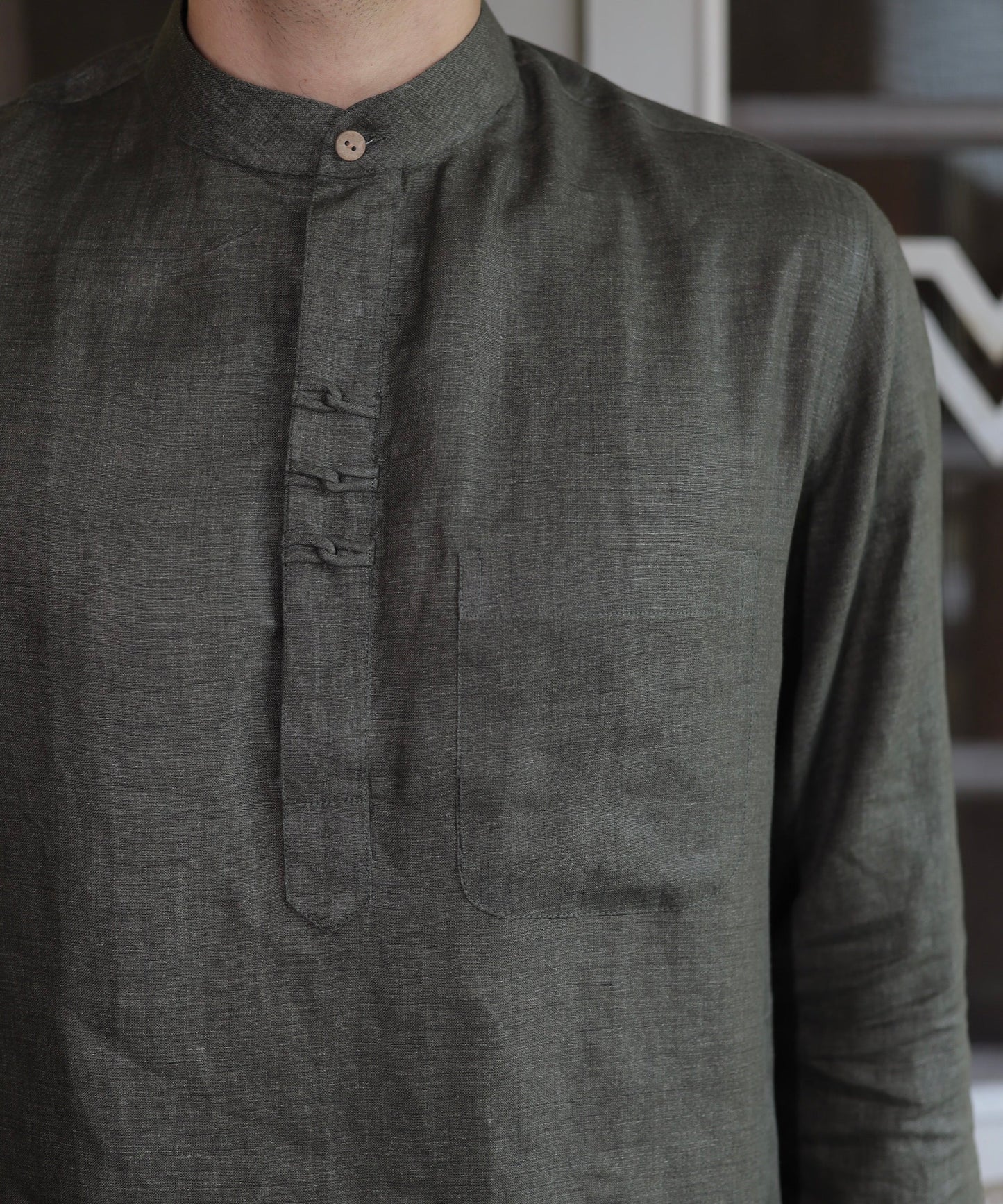Majestic Moss Linen Kurta Pyjama Set