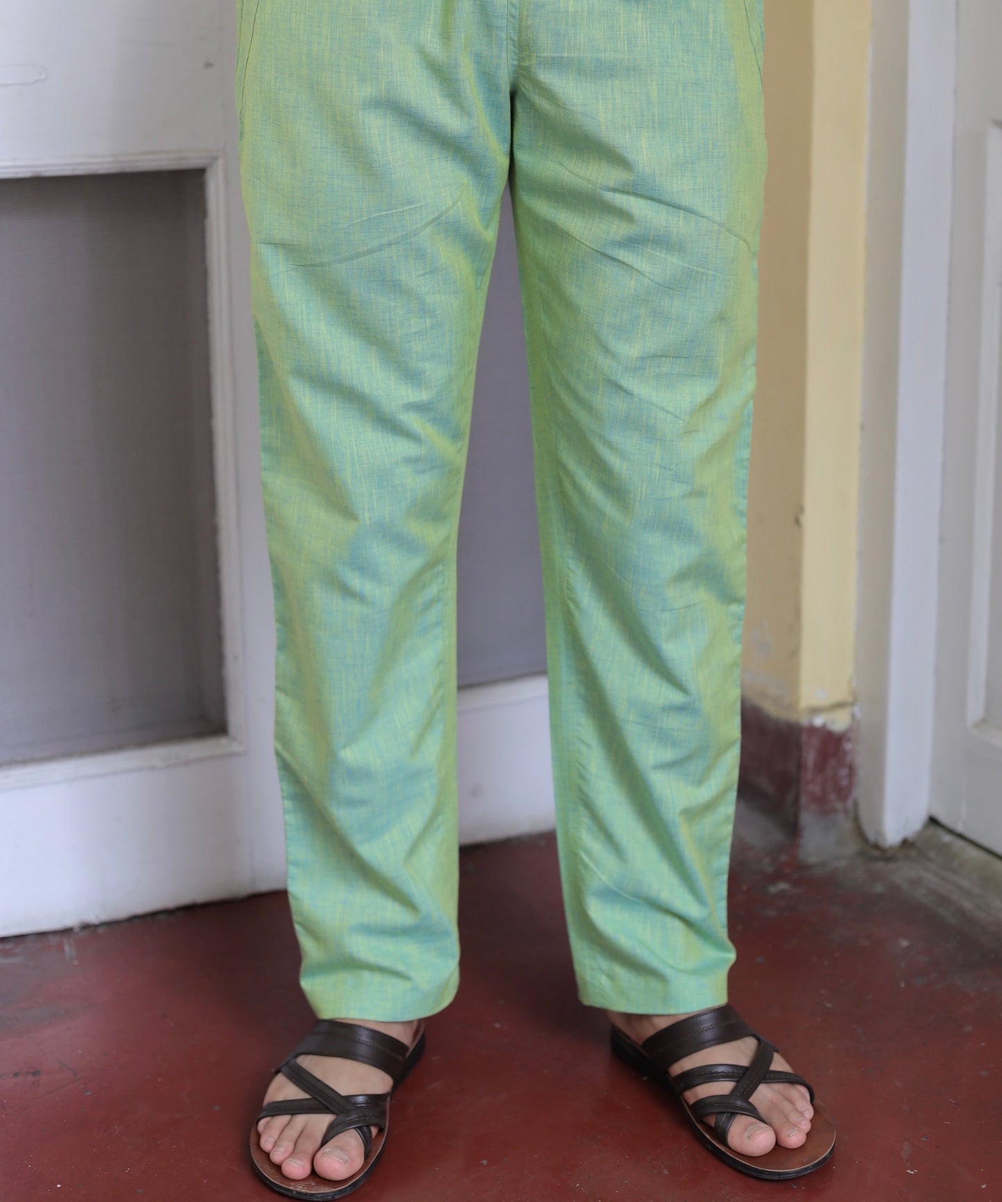 Emerald Elegance Linen Kurta Pyjama Set