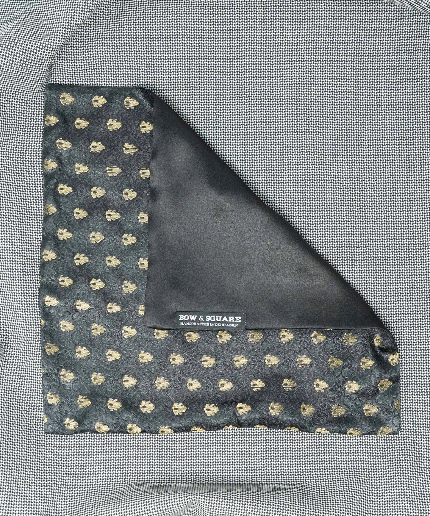 Monochrome Geometric Black Pocket Square