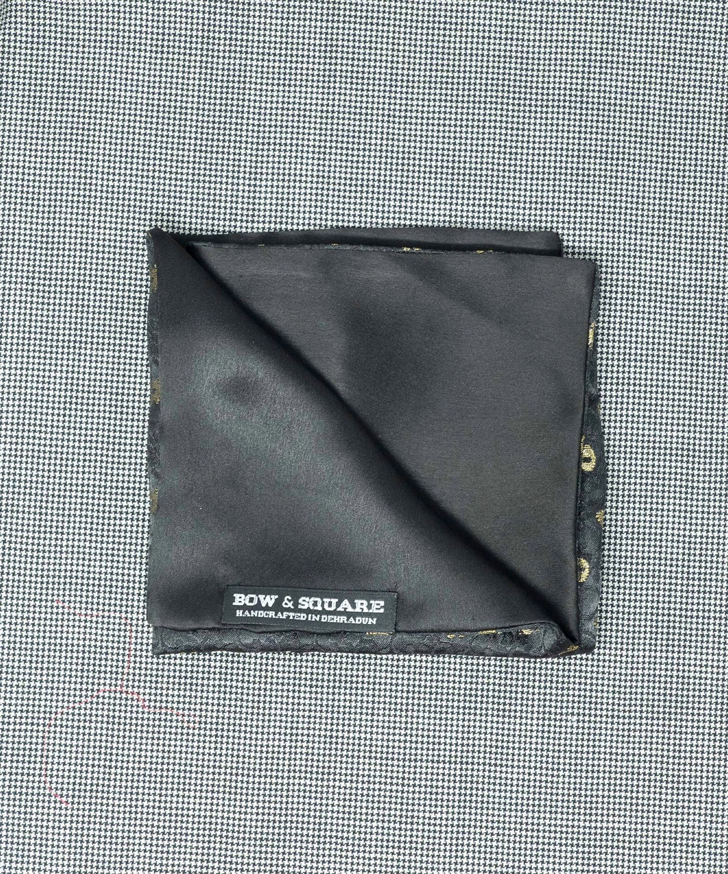 Monochrome Geometric Black Pocket Square