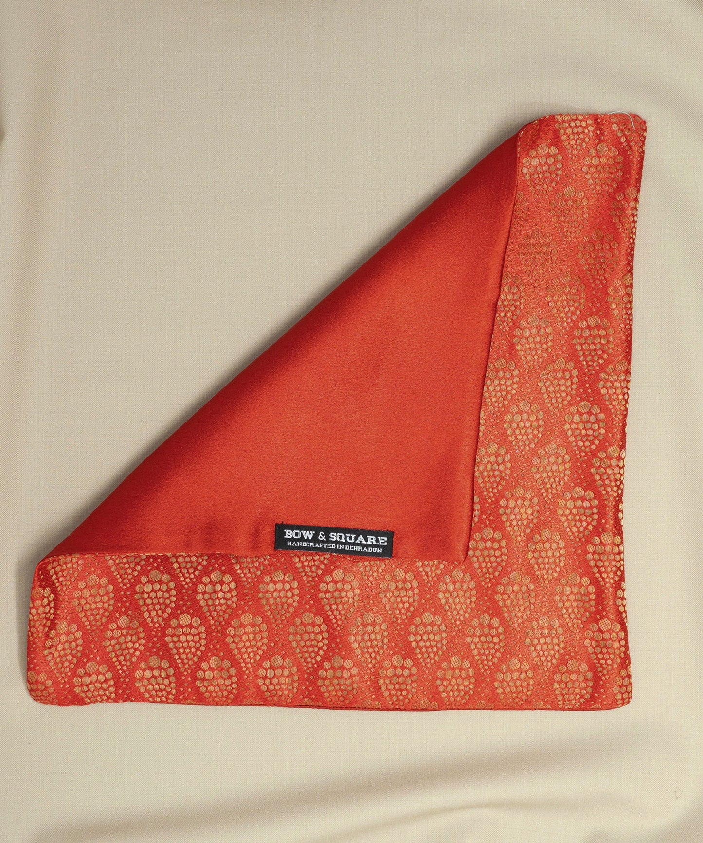 After 8 Geometric Red Pocket Square