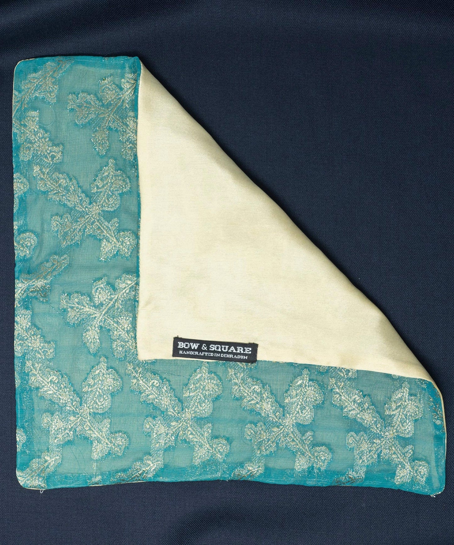 After 8 Geometric Green Pocket Square