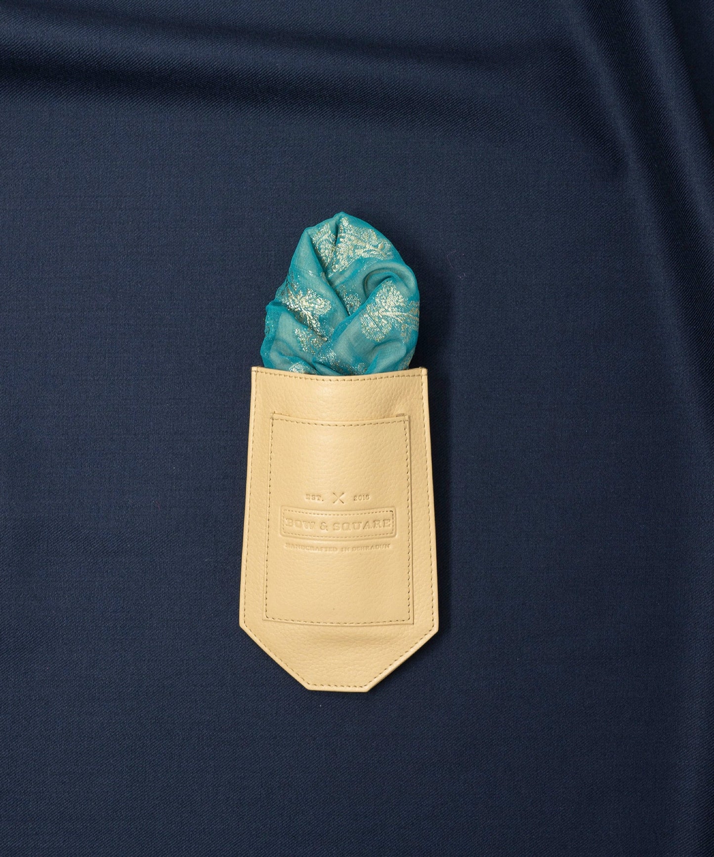 After 8 Geometric Green Pocket Square