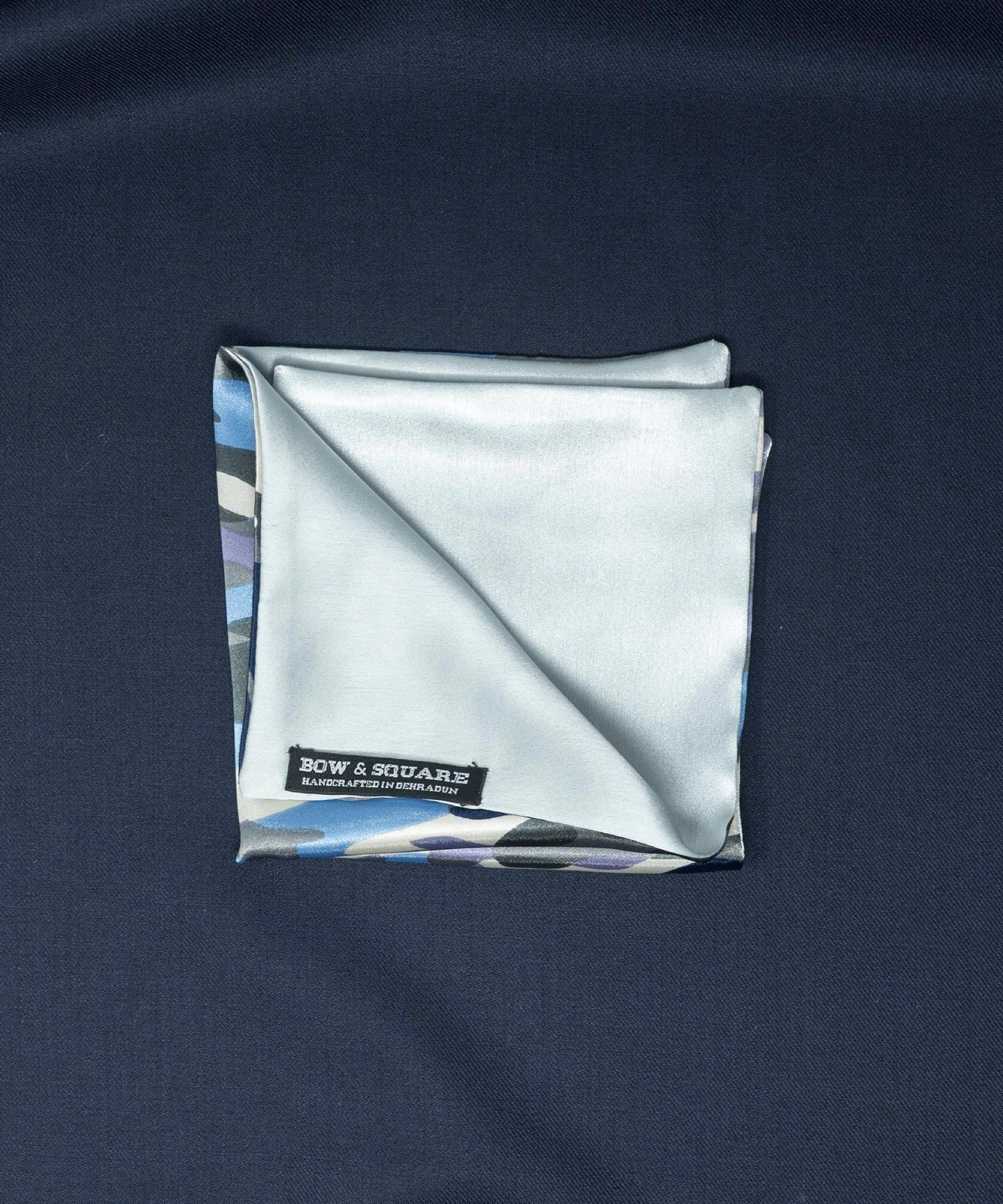 After 8 Abstract Blue Pocket Square