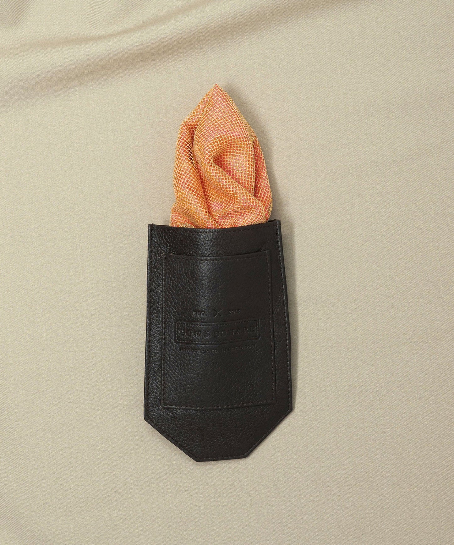 Regal Net Orange Pocket Square