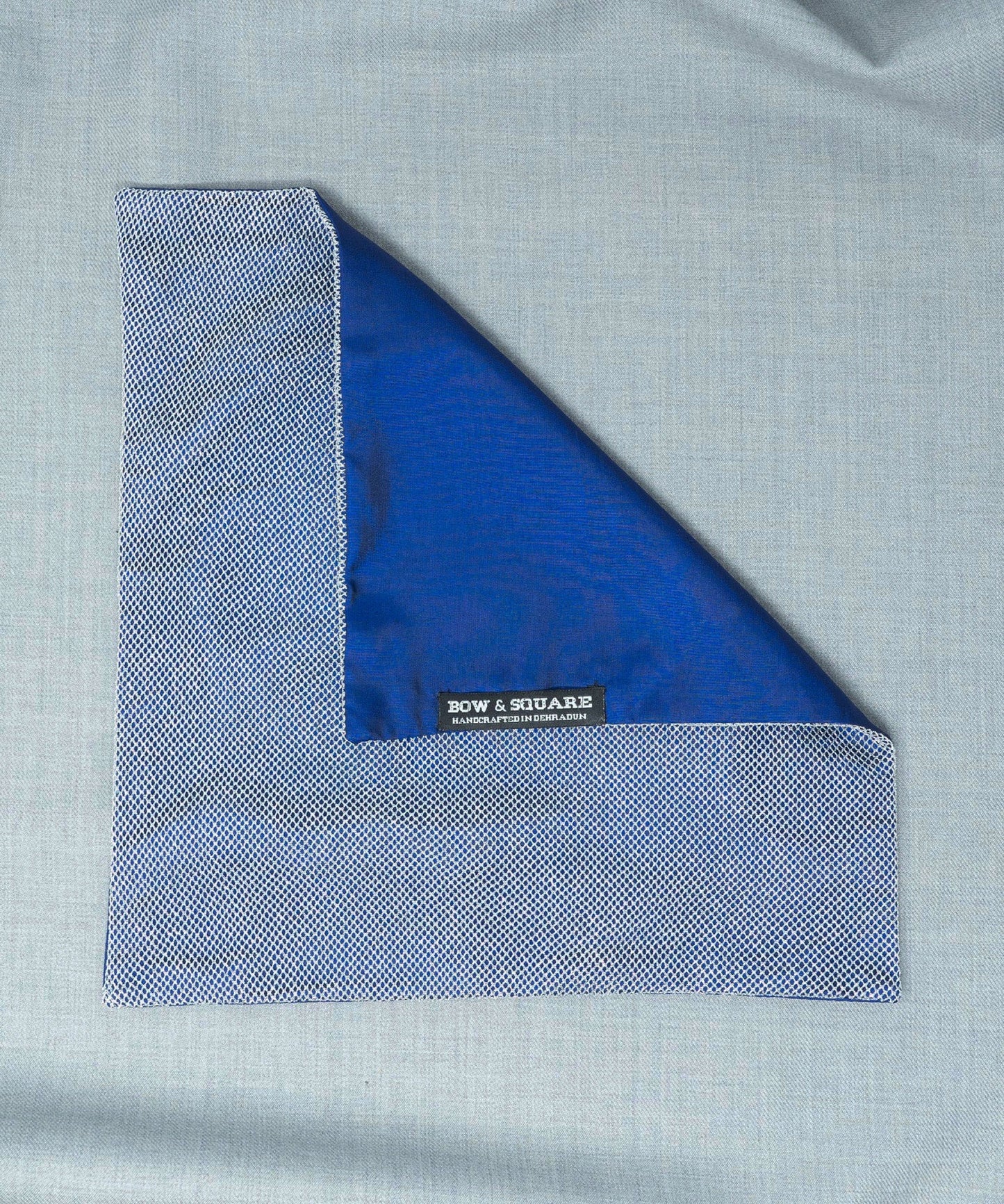Regal Net Blue Pocket Square