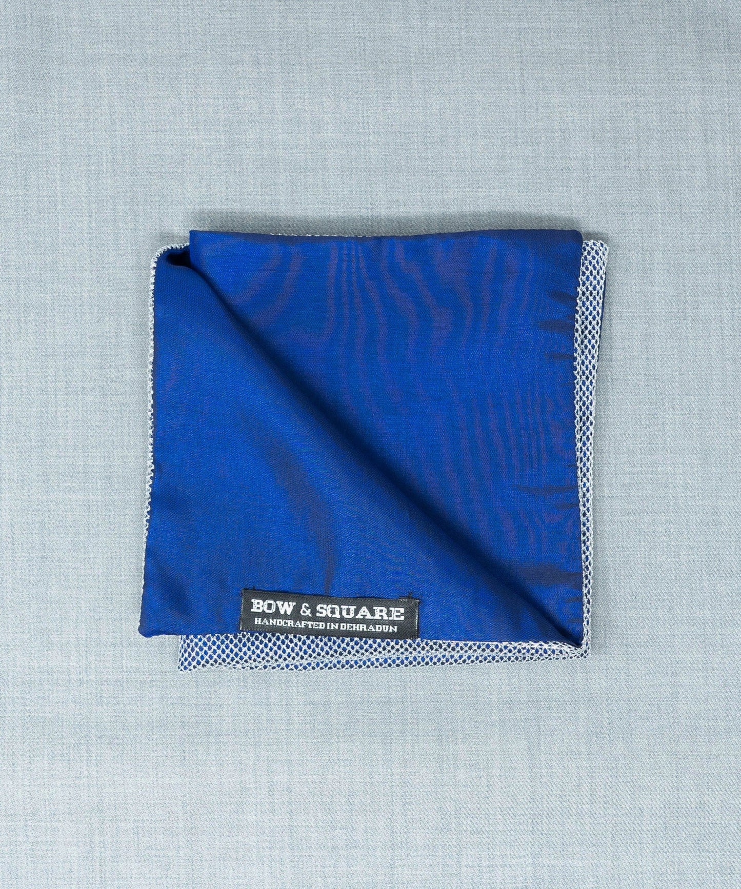 Regal Net Blue Pocket Square