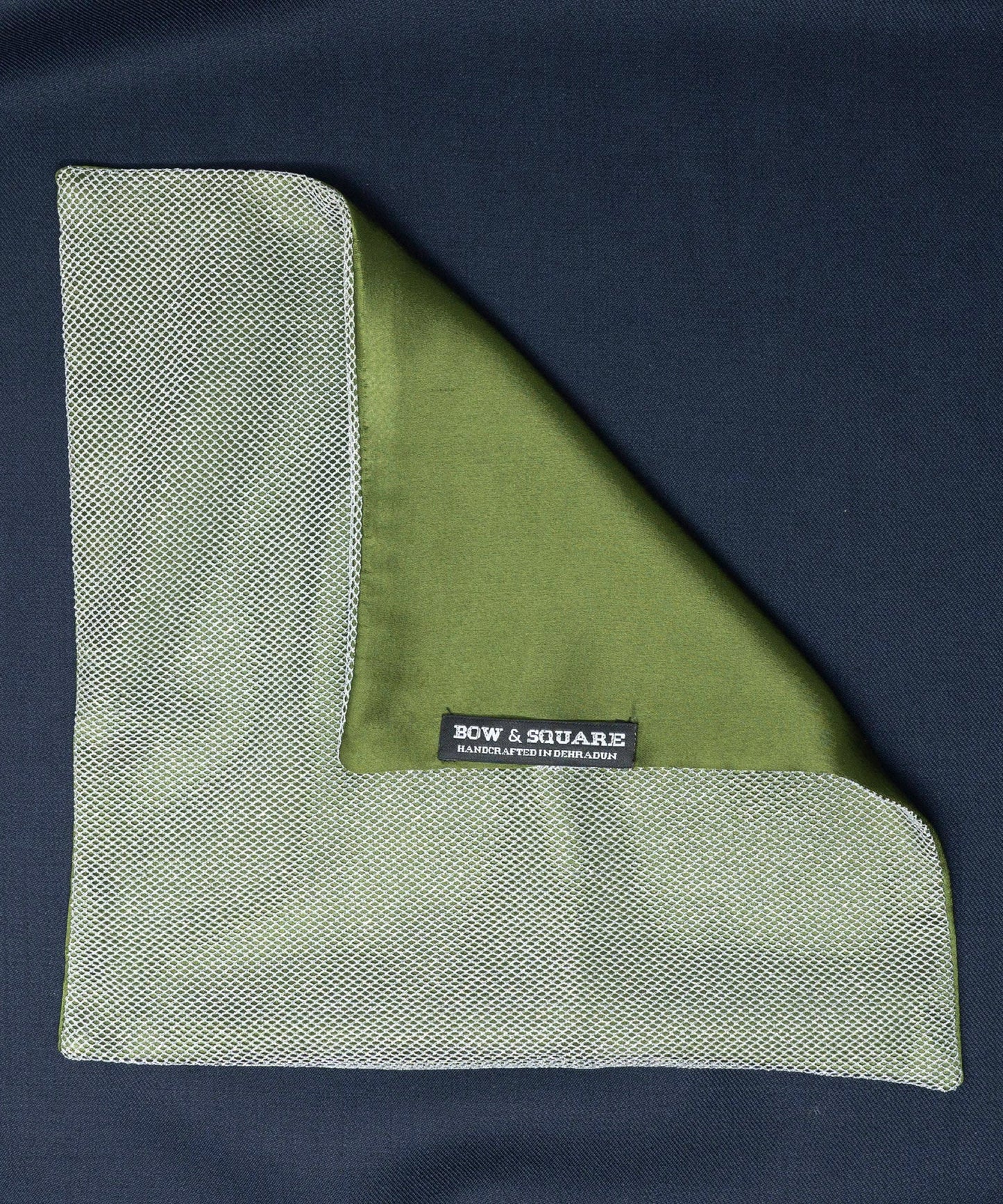 Regal Net Green Pocket Square
