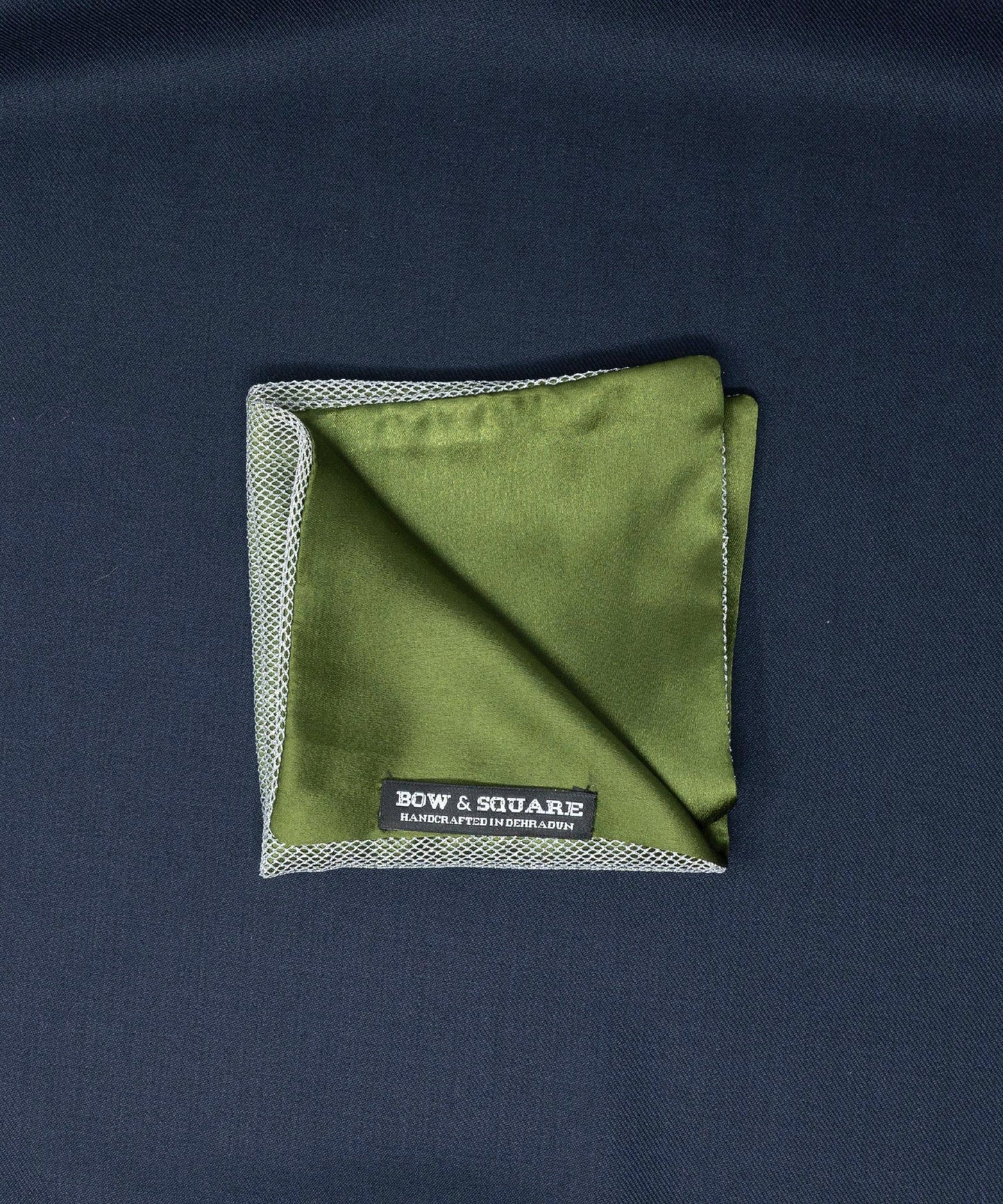 Regal Net Green Pocket Square