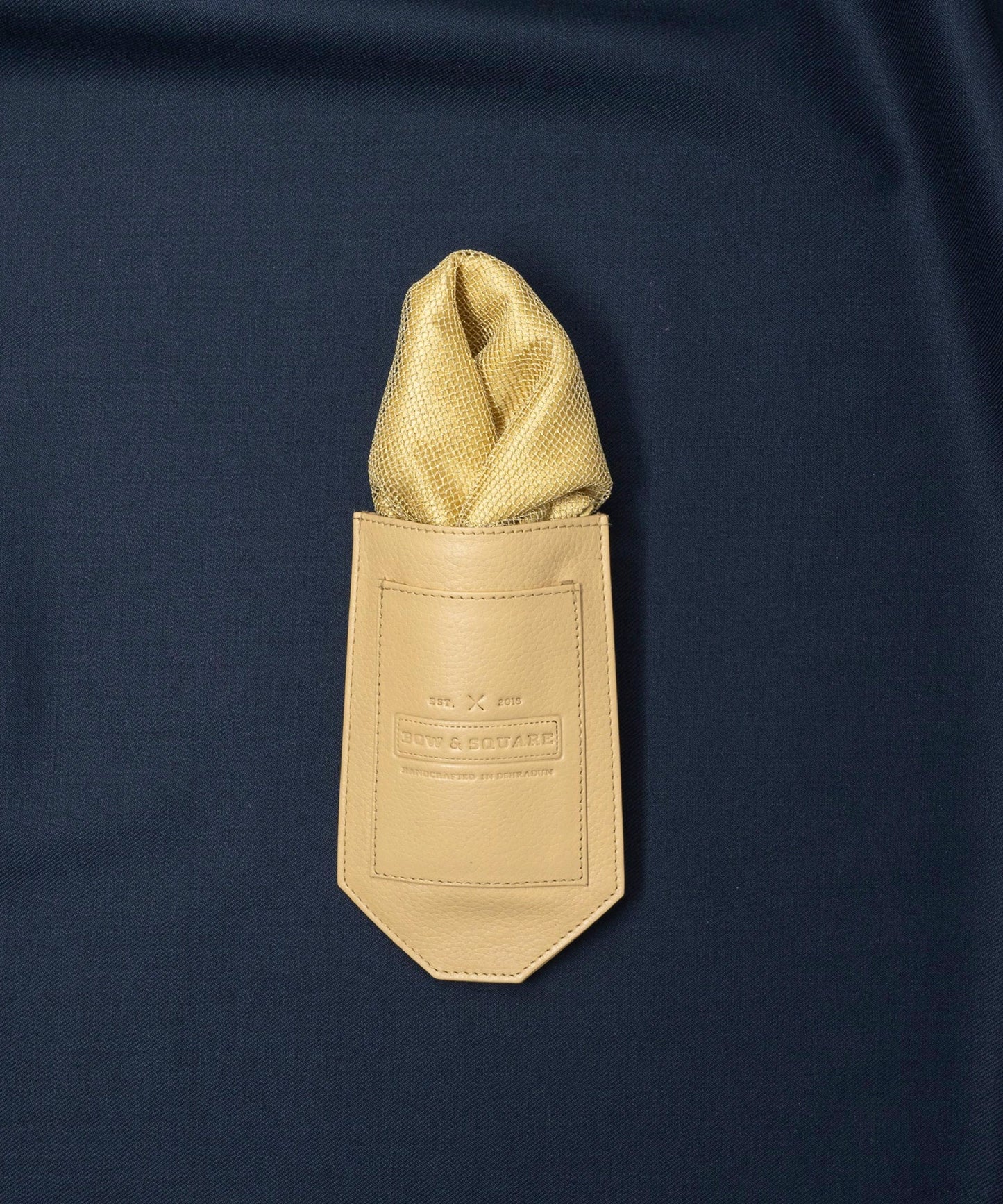 Regal Net Beige Pocket Square