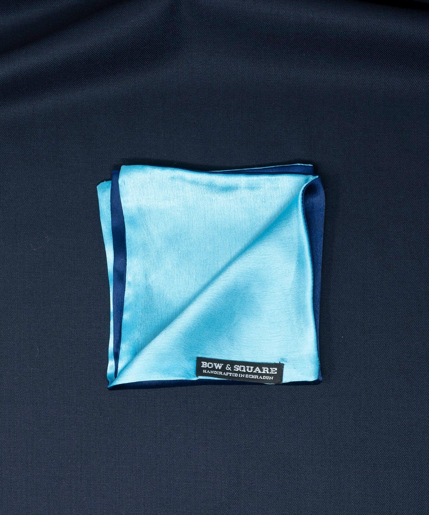After 8 Solid Blue Pocket Square
