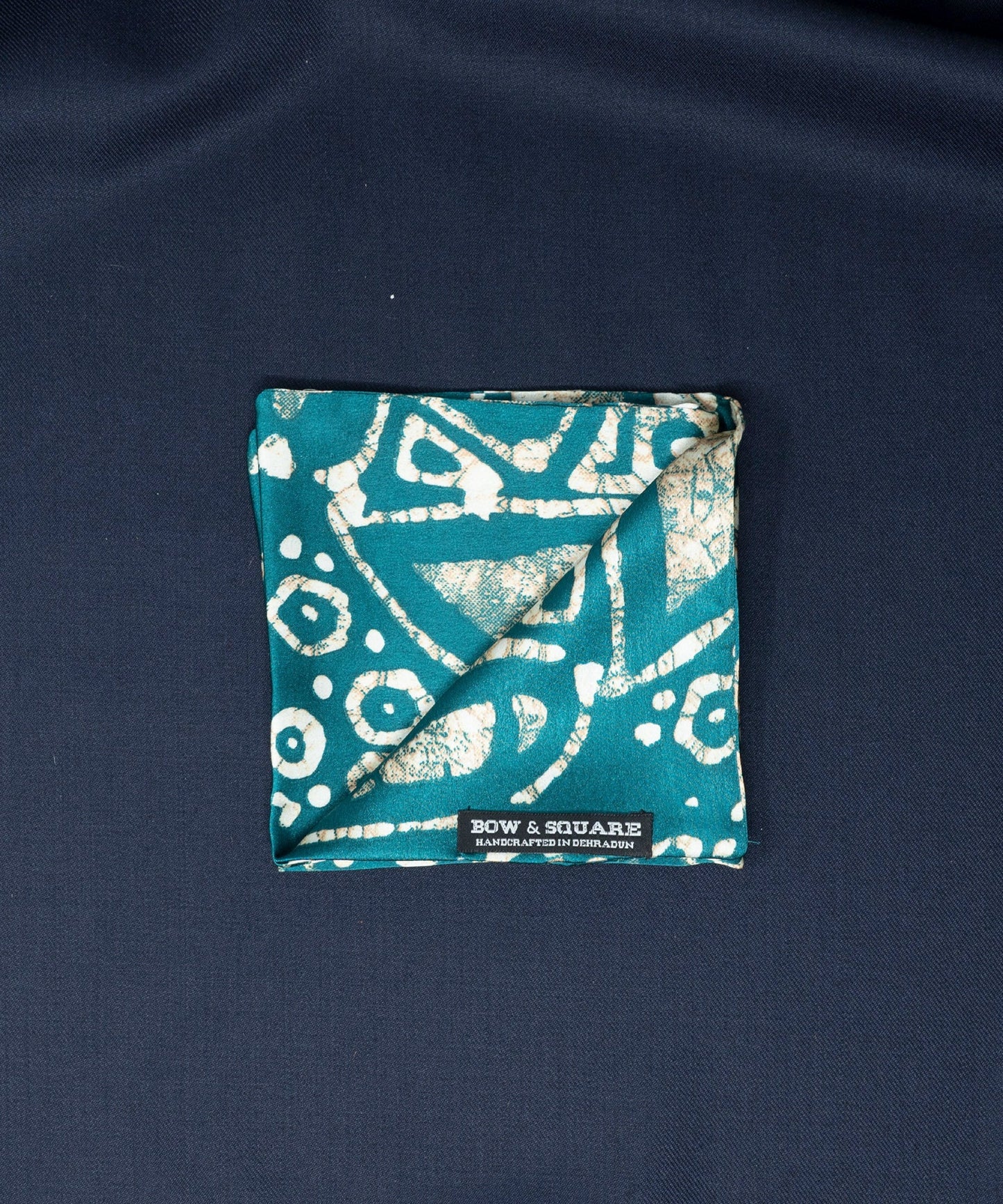 After 8 Abstract Green Pocket Square