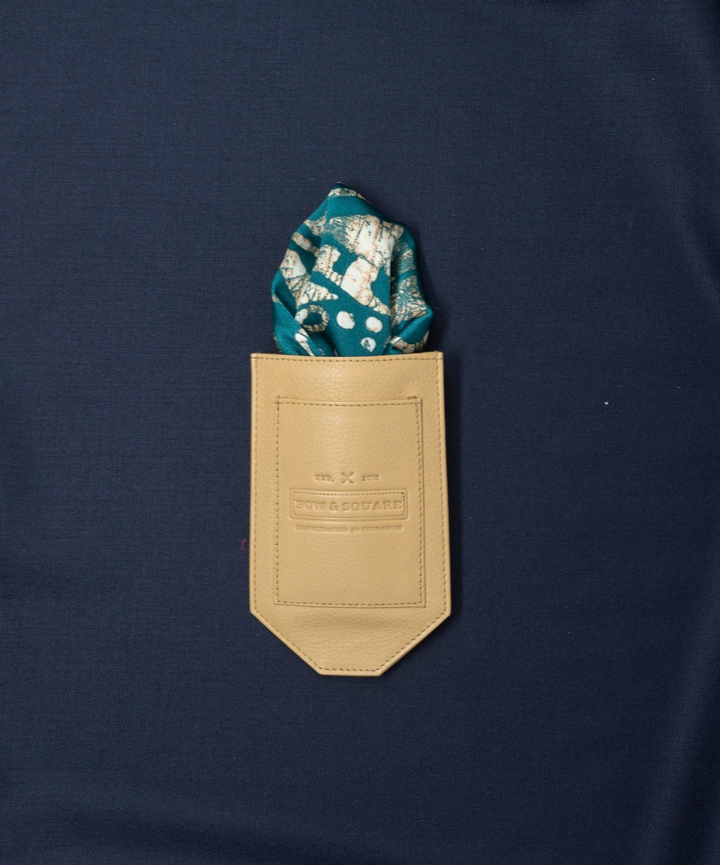 After 8 Abstract Green Pocket Square