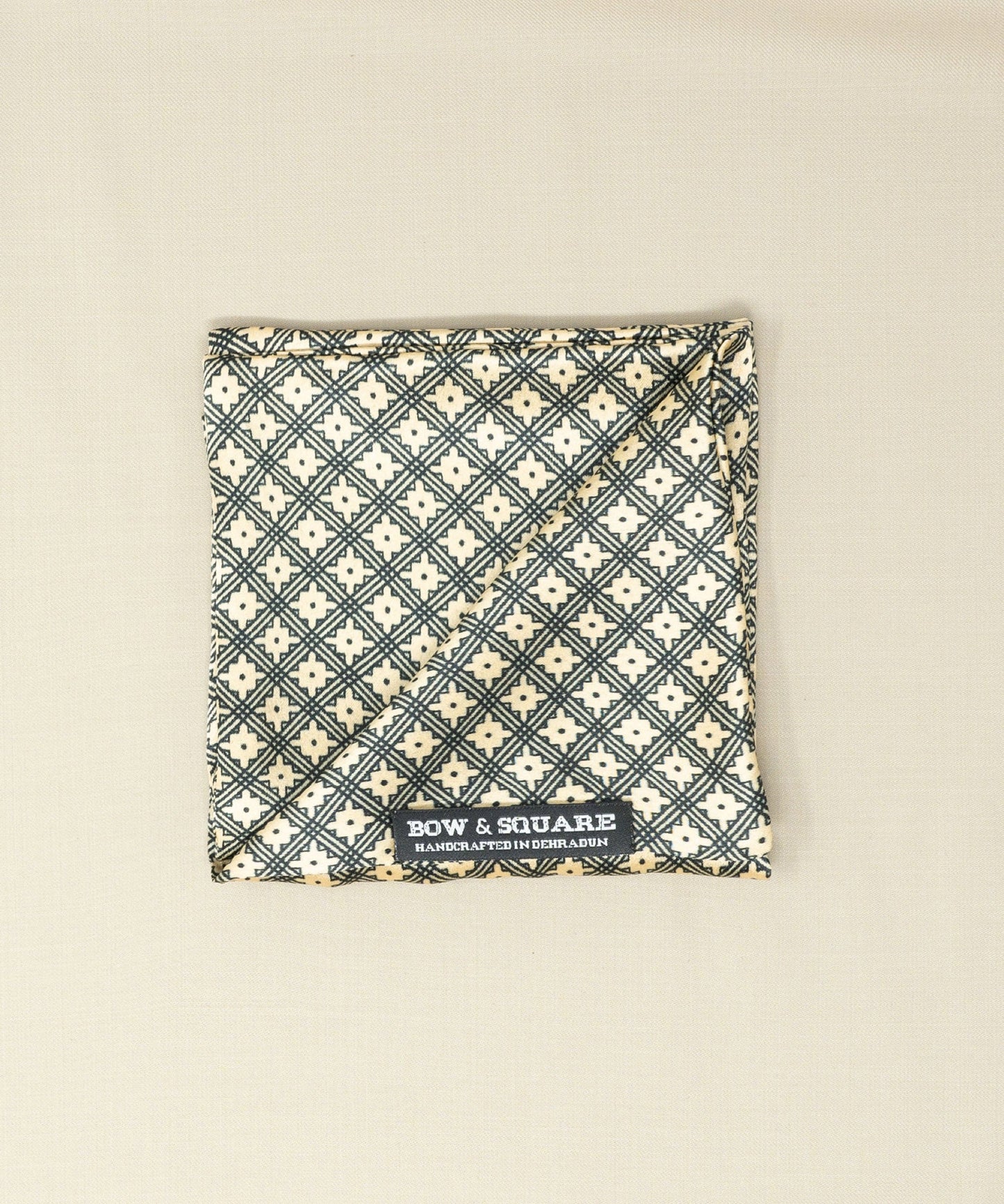 Old School Geometric Blue Pocket Square
