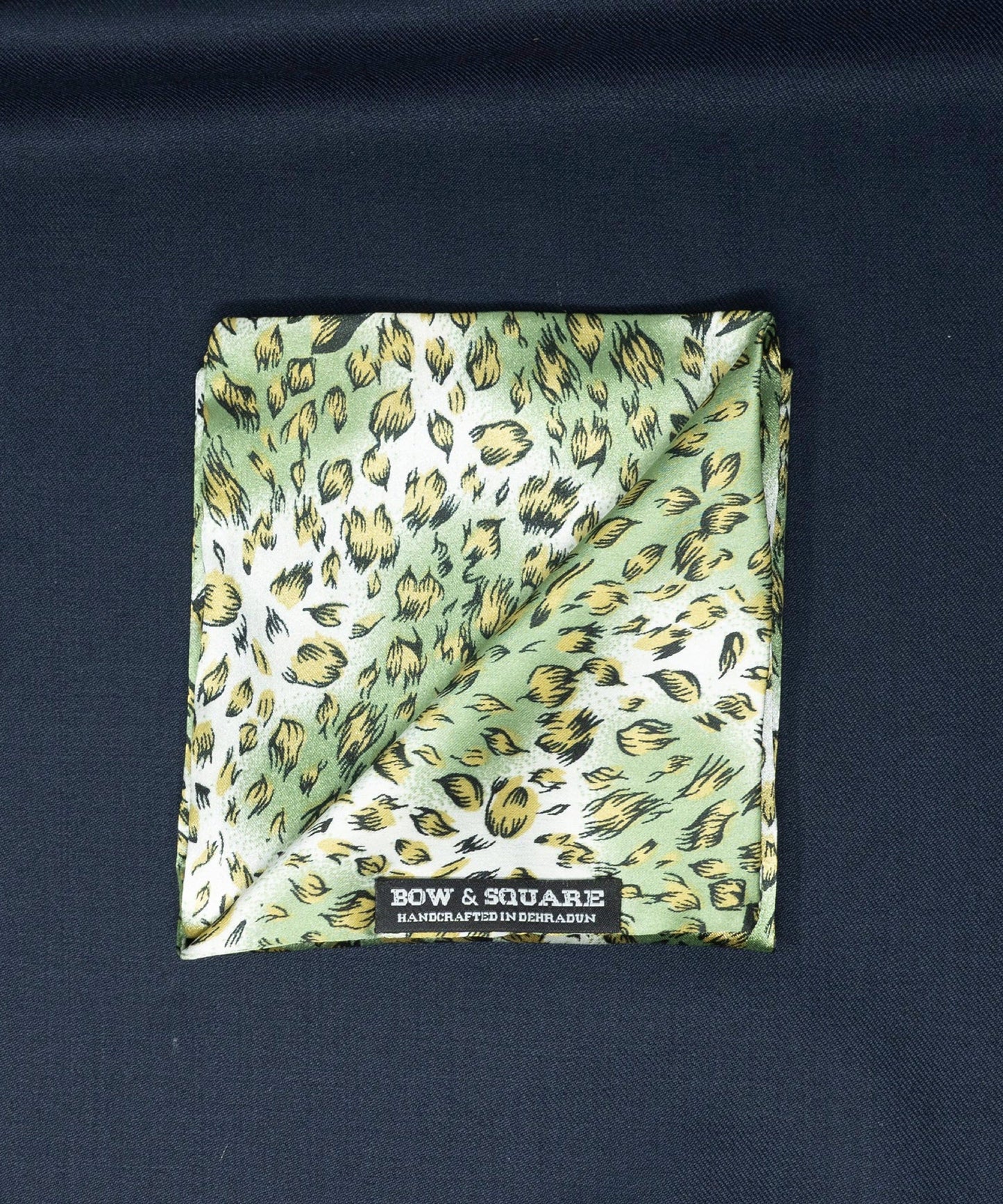 After 8 Abstract Green Pocket Square