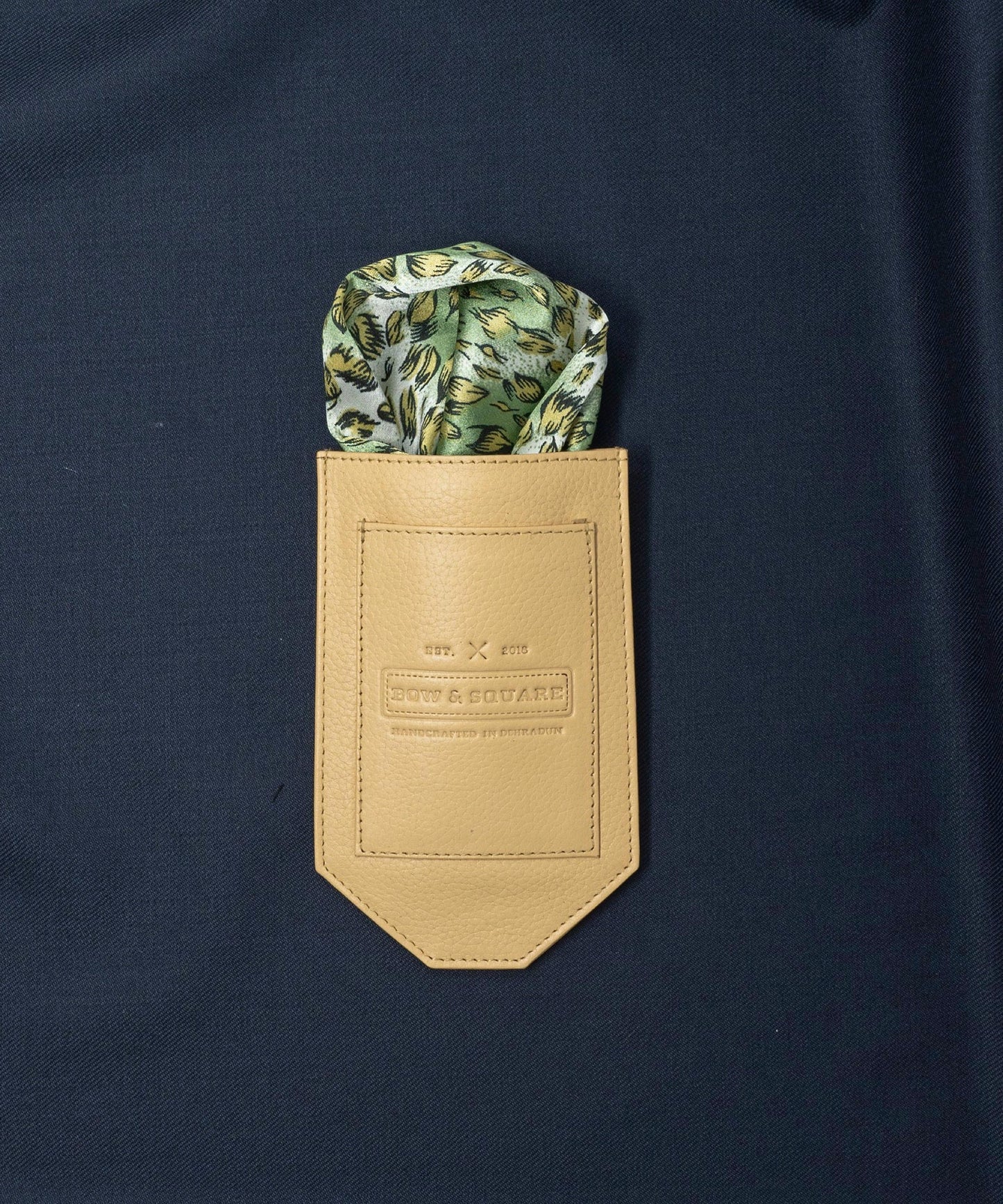 After 8 Abstract Green Pocket Square