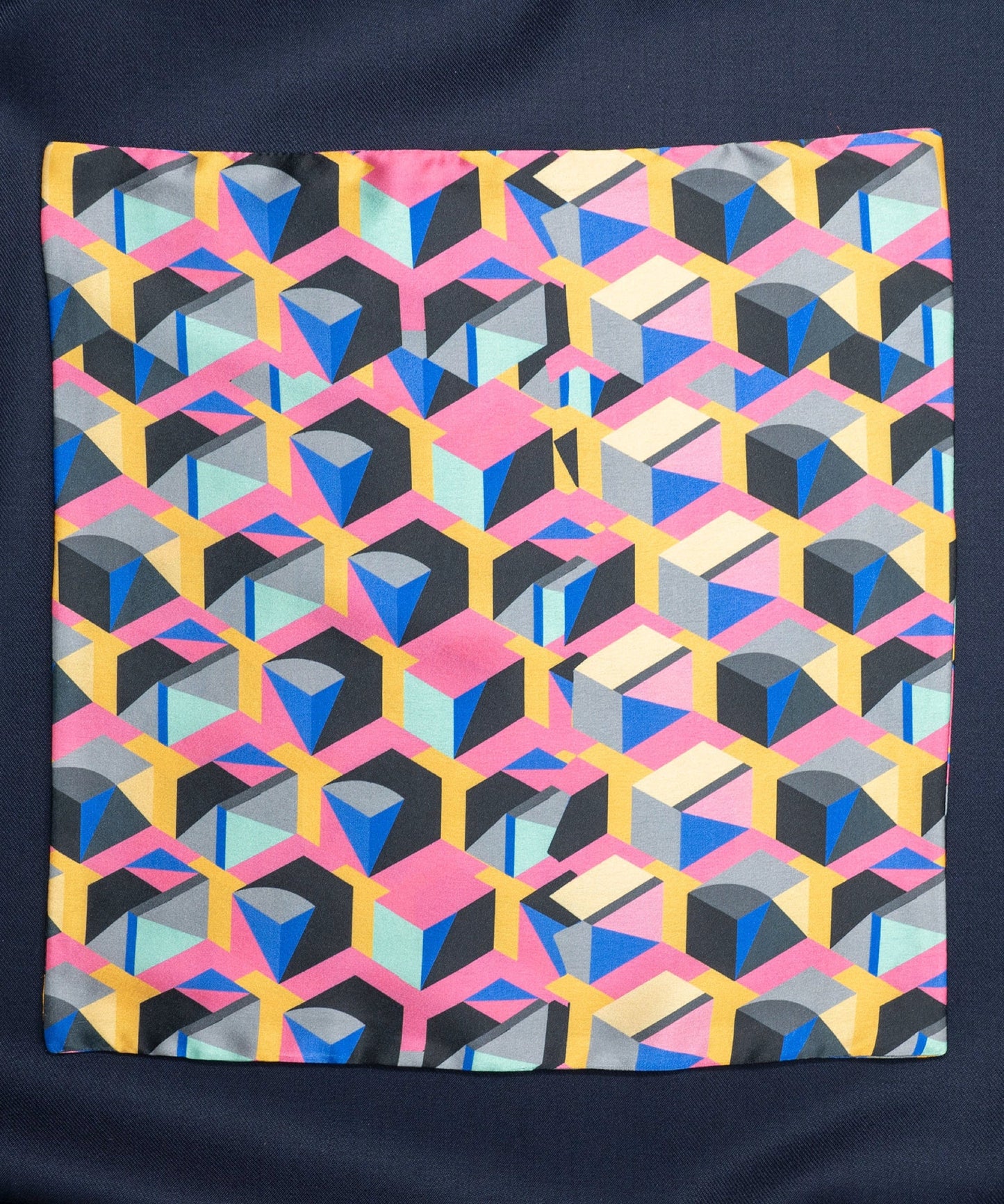 After 8 Geometric Pink Pocket Square