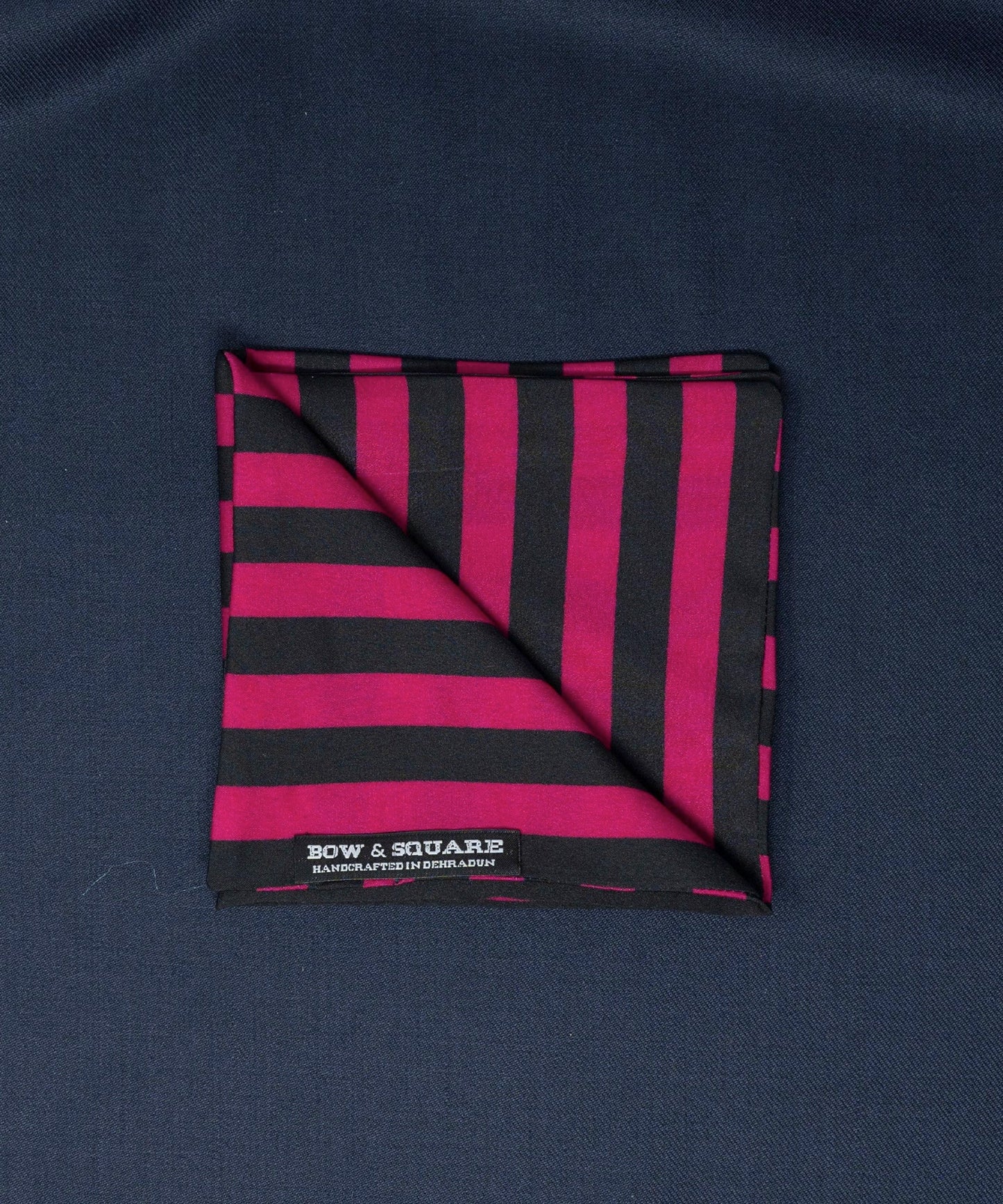 After 8 Striped Pink Pocket Square