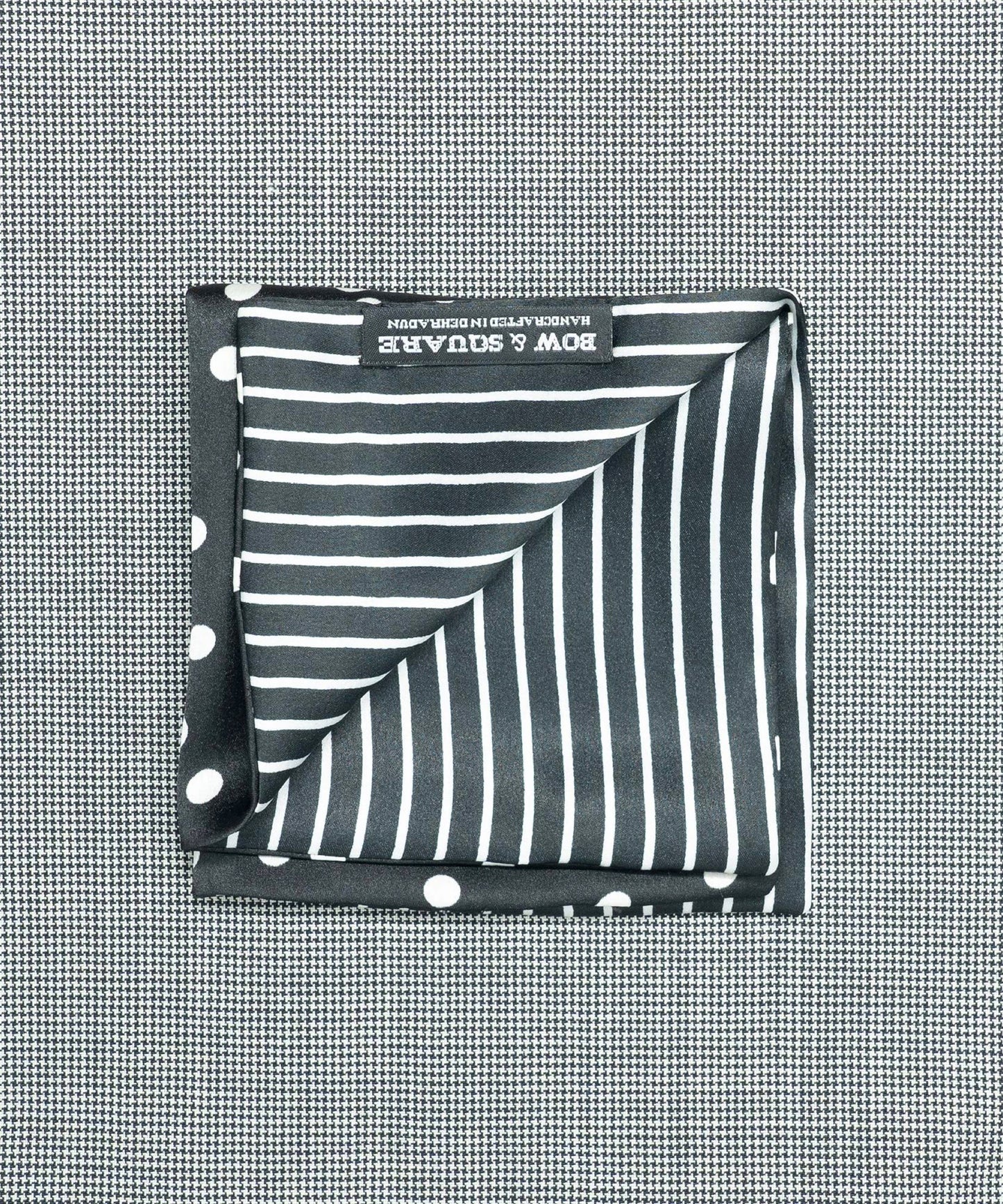 Monochrome Polka Dot Black Pocket Square