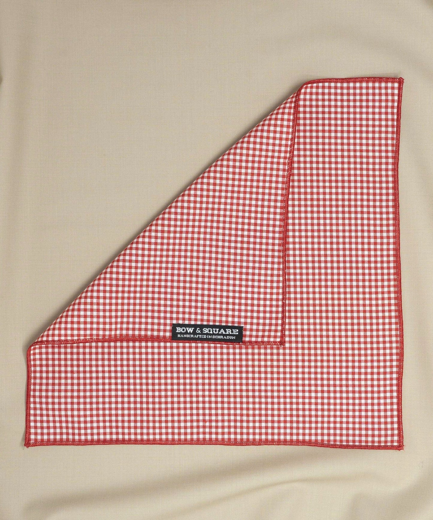After 8 Geometric Red Pocket Square