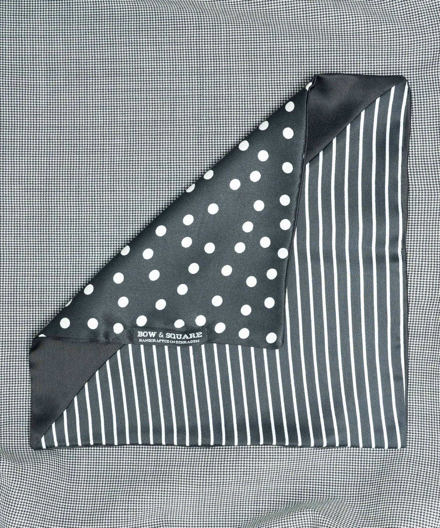 Monochrome Black Pocket Square
