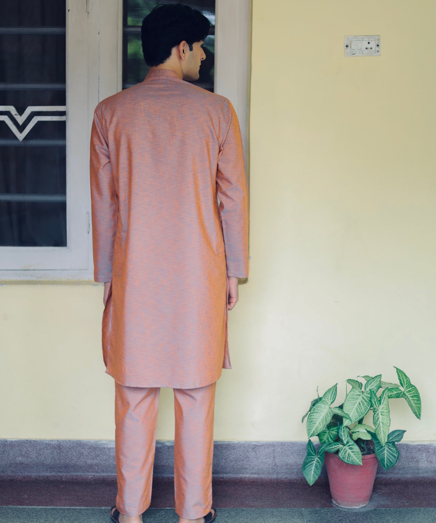 Sunset Spice Linen Kurta Pyjama Set