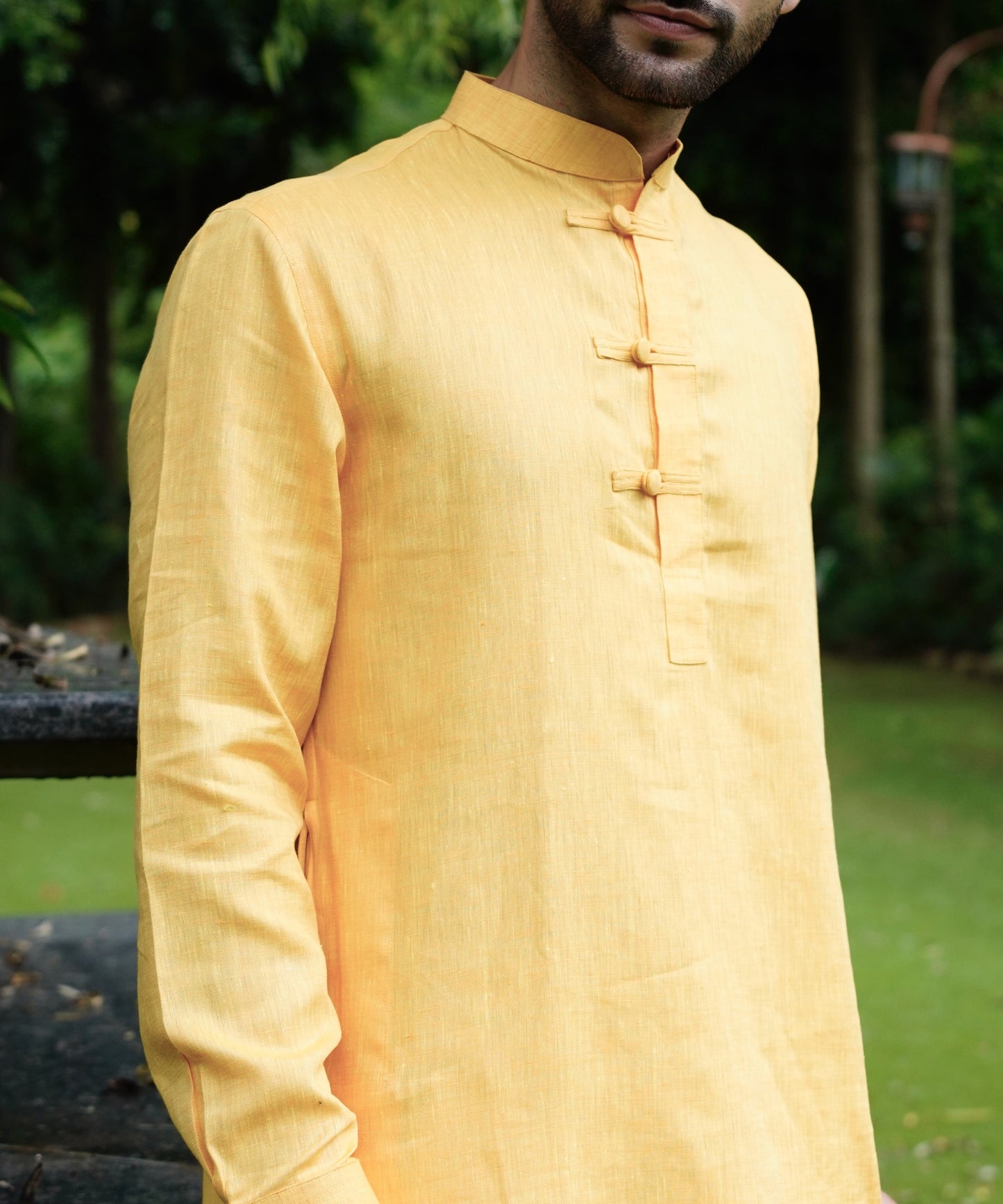 Marigold Linen Kurta Pyjama Set