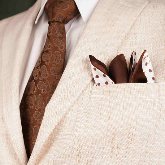 Town Hall Polka Dot White Pocket Square